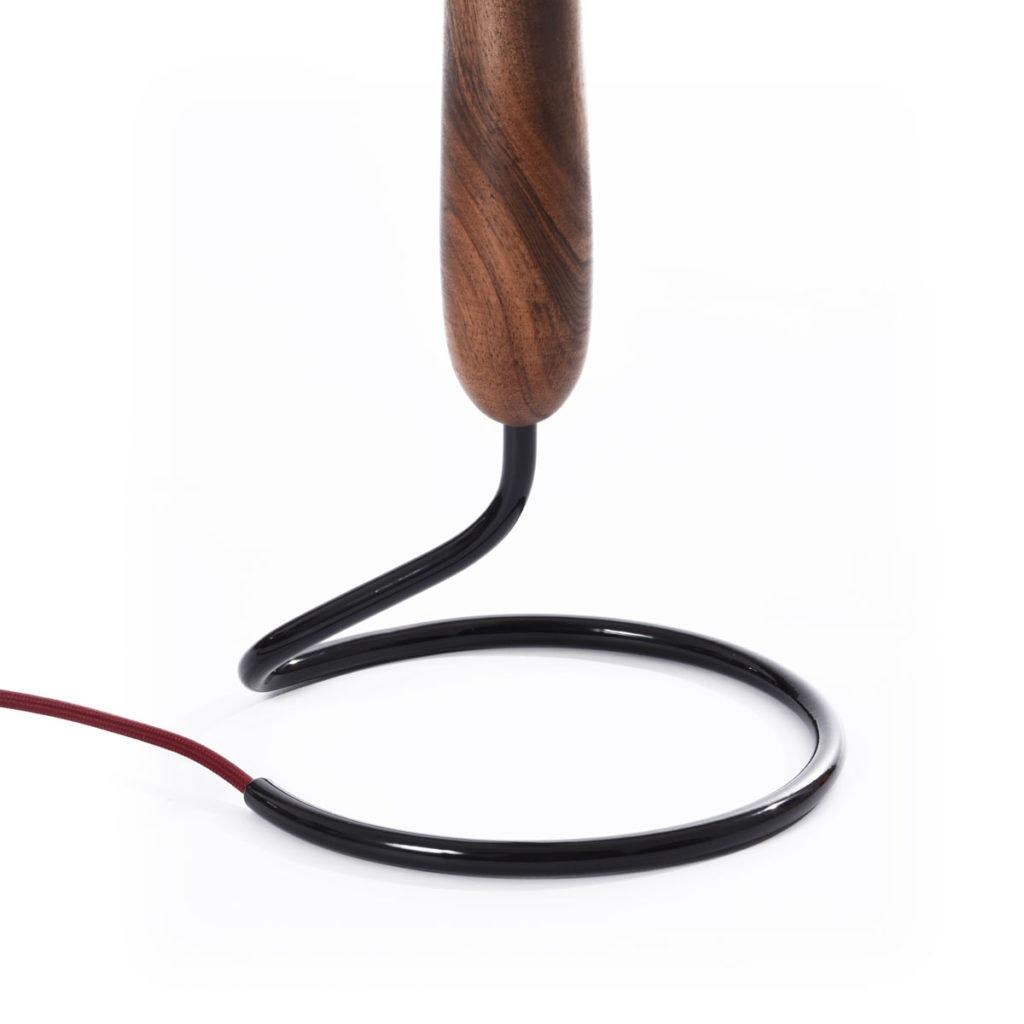 Walnut OPULUS Table Lamp by Rispal For Sale