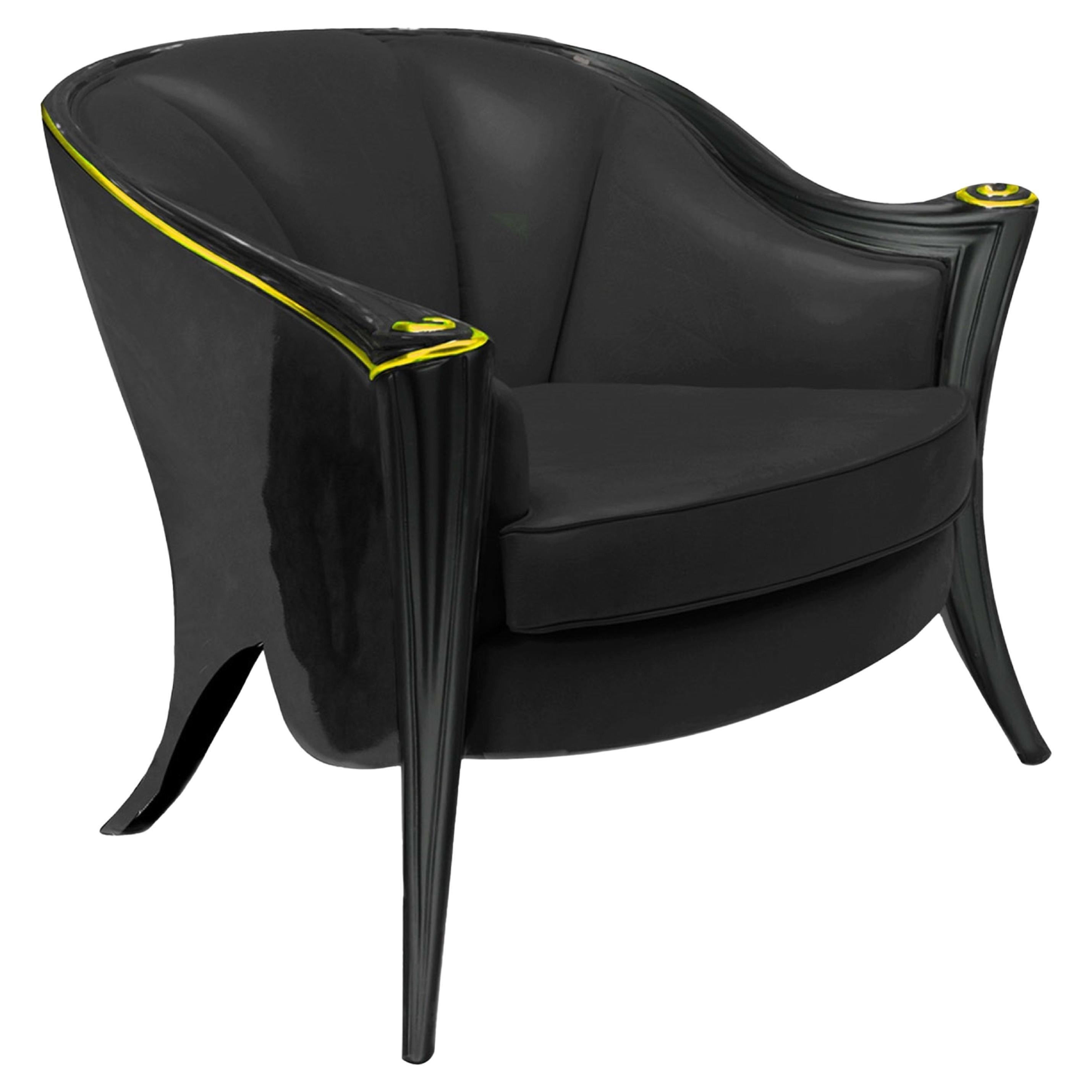 Opus Black Armchair by Carlo Rampazzi For Sale