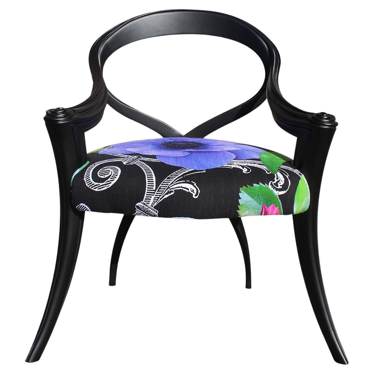 Opus Black Flower Chair by Carlo Rampazzi For Sale