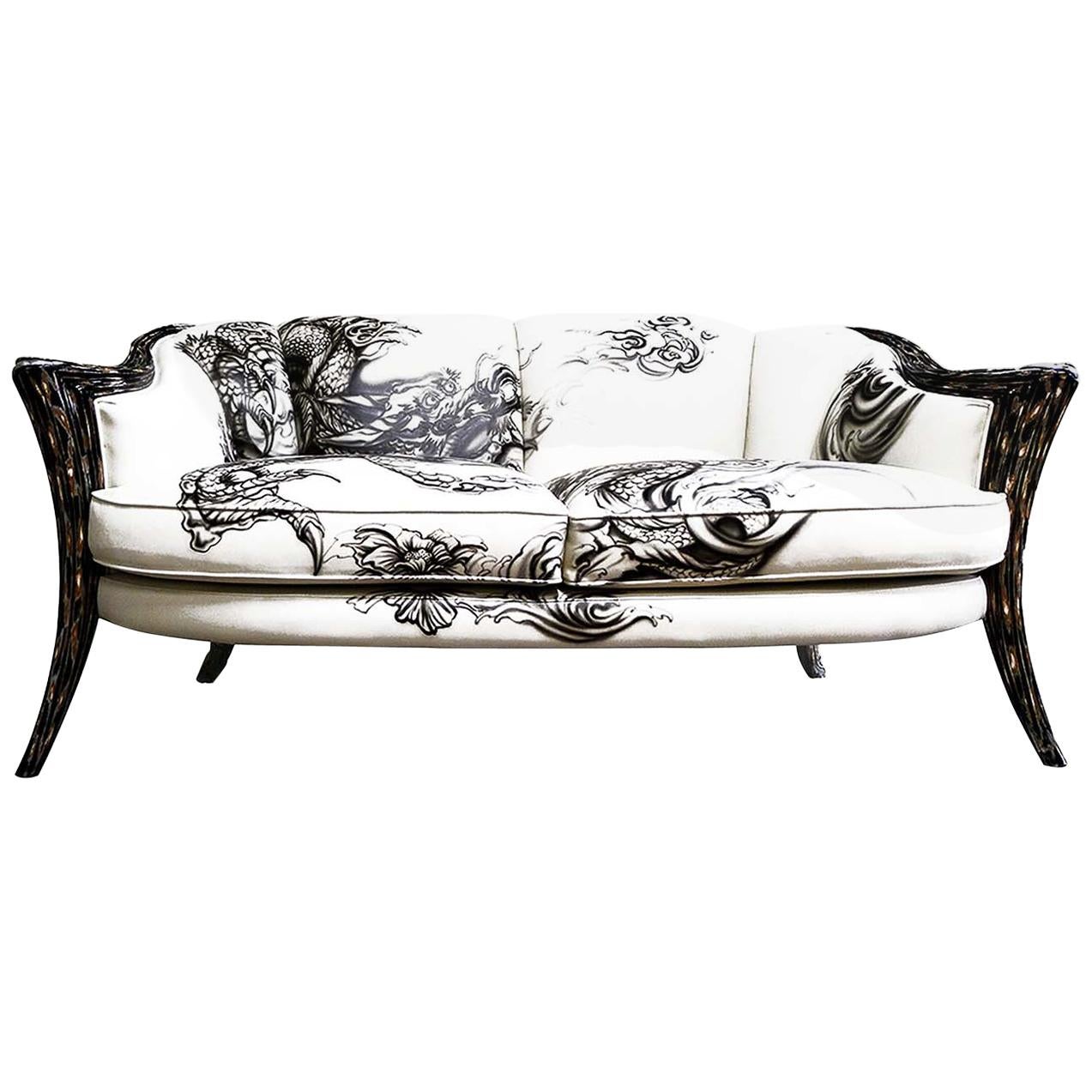 Opus Futura 2-Seat Tattoo Sofa by Carlo Rampazzi For Sale