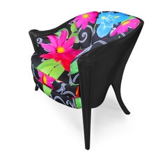 Fauteuil Opus Futura à fleurs noires et laque de Carlo Rampazzi