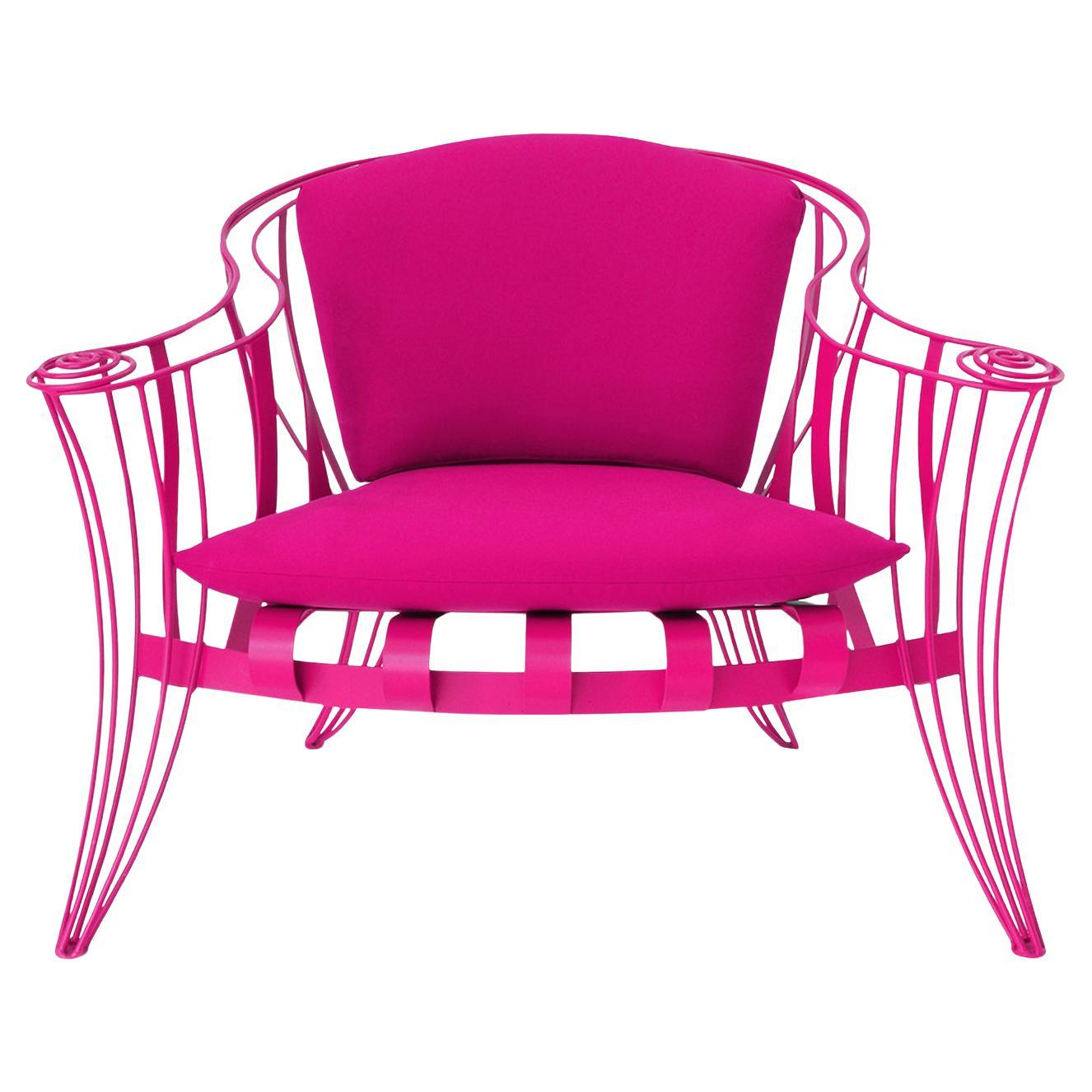 Opus Garden Armchair - Pink Colour - Design Carlo Rampazzi For Sale