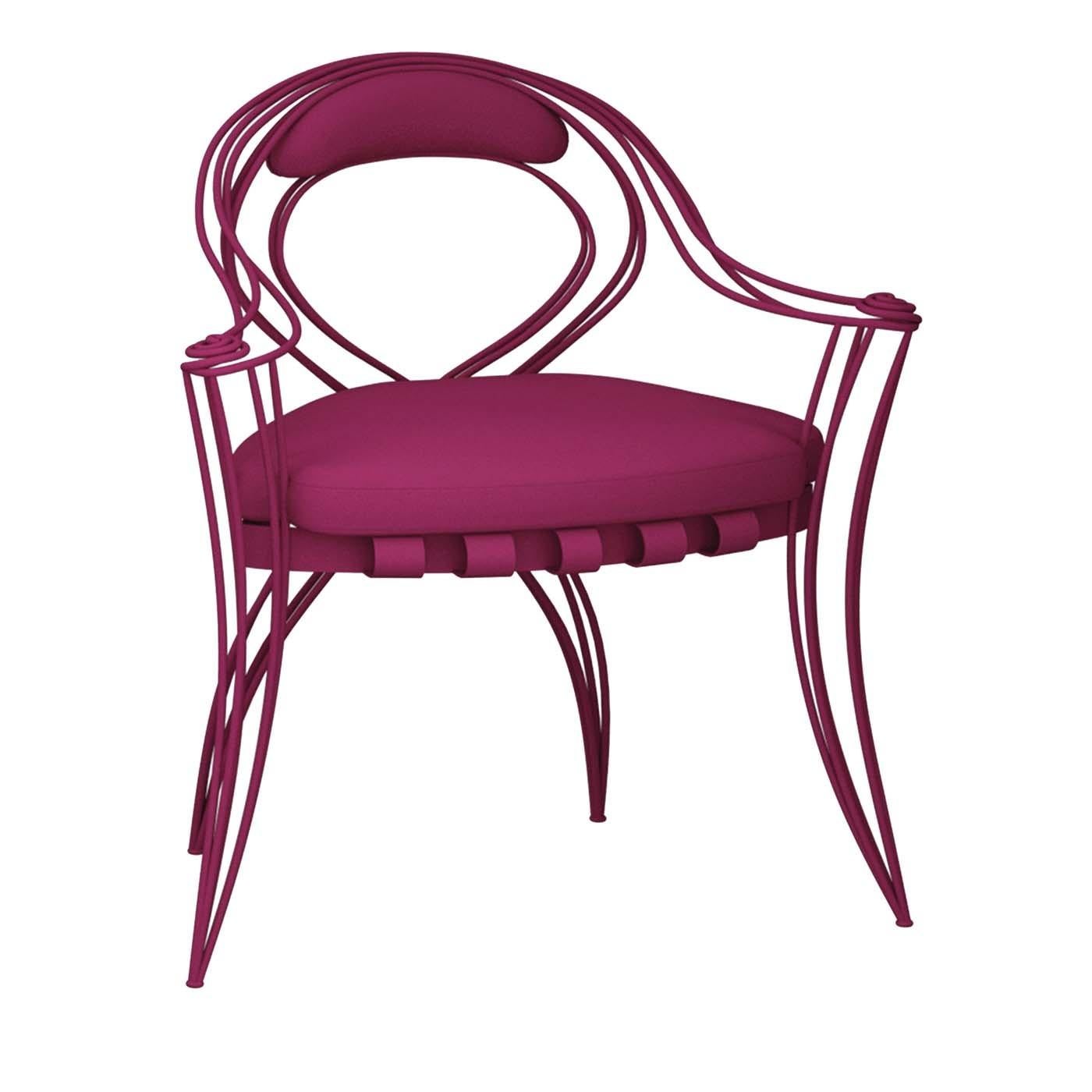 Italian Opus Garden Magenta Chair with Armrests by Carlo Rampazzi For Sale