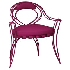 Opus Garden Magenta Chair with Armrests by Carlo Rampazzi