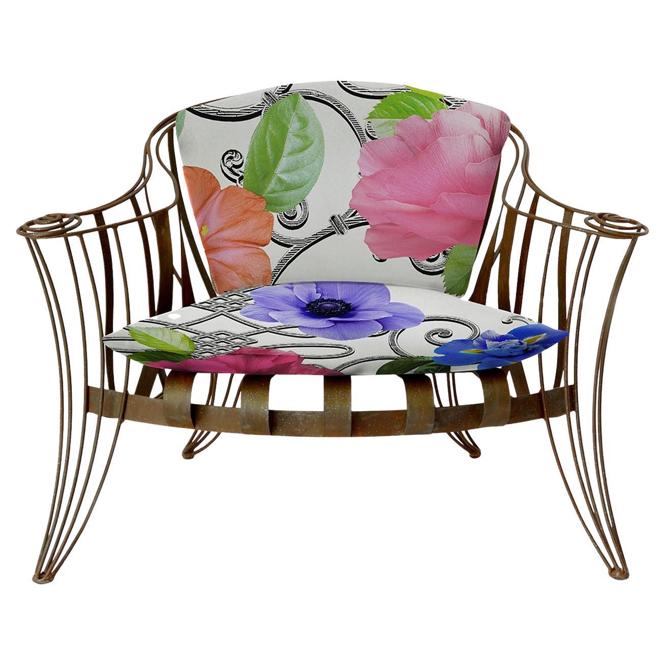 Opus Garden White Flower Armchair by Carlo Rampazzi For Sale