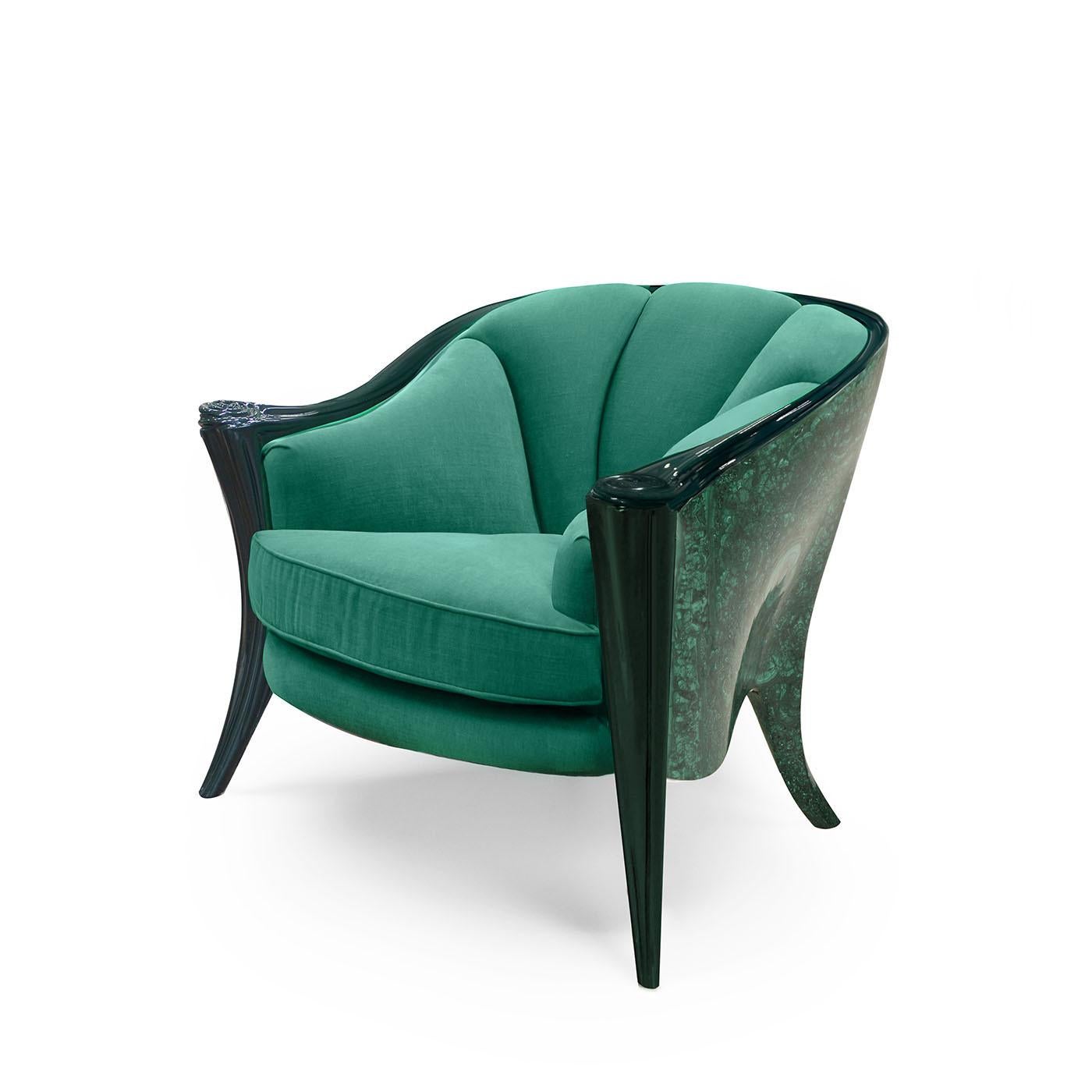 Textile Opus Malachite Armchair By Carlo Rampazzi For Sale