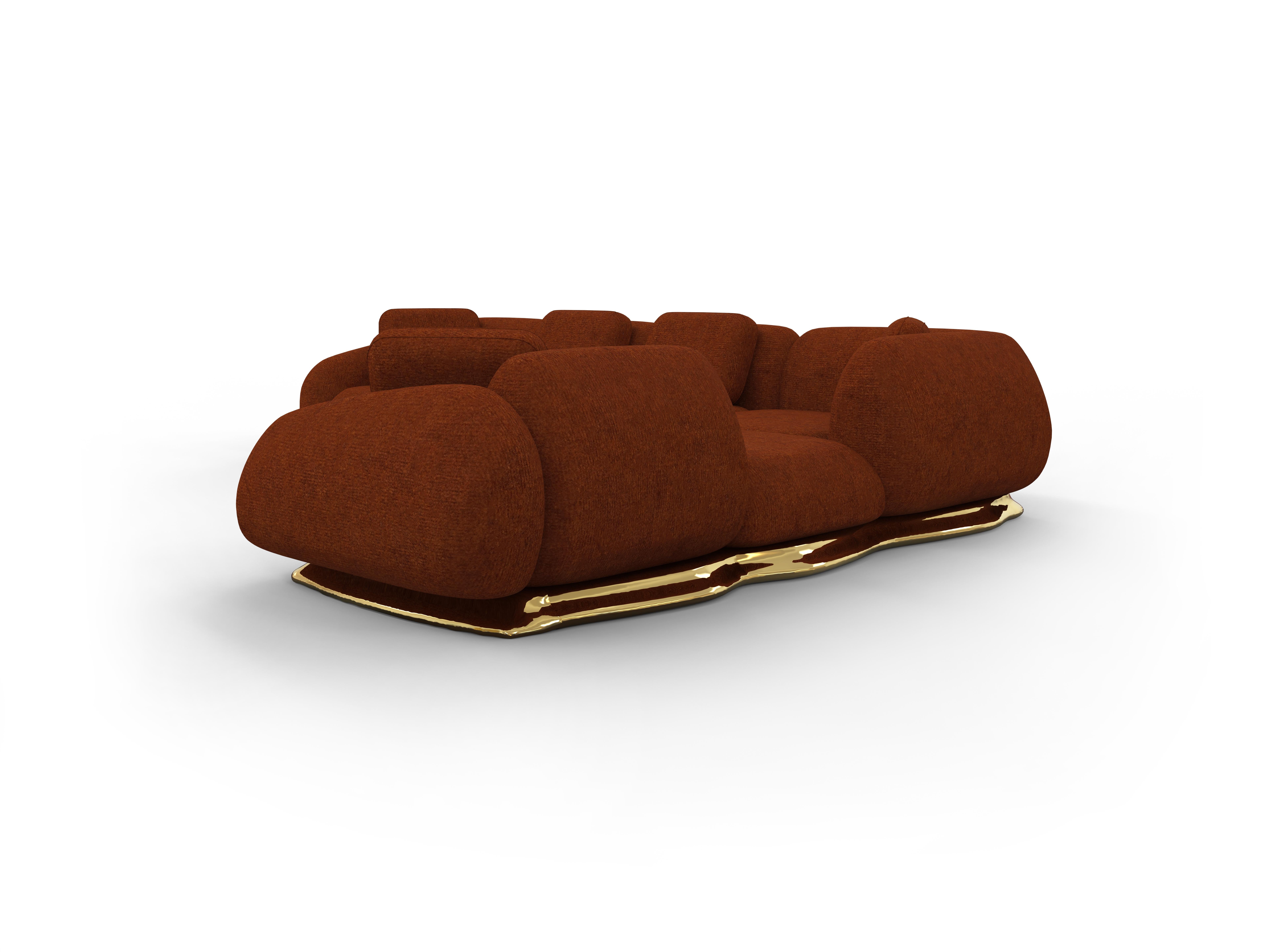 Sofá Modular Opus - Latón Pulido a Mano y Tapicería - Boca Do Lobo Portugués en venta