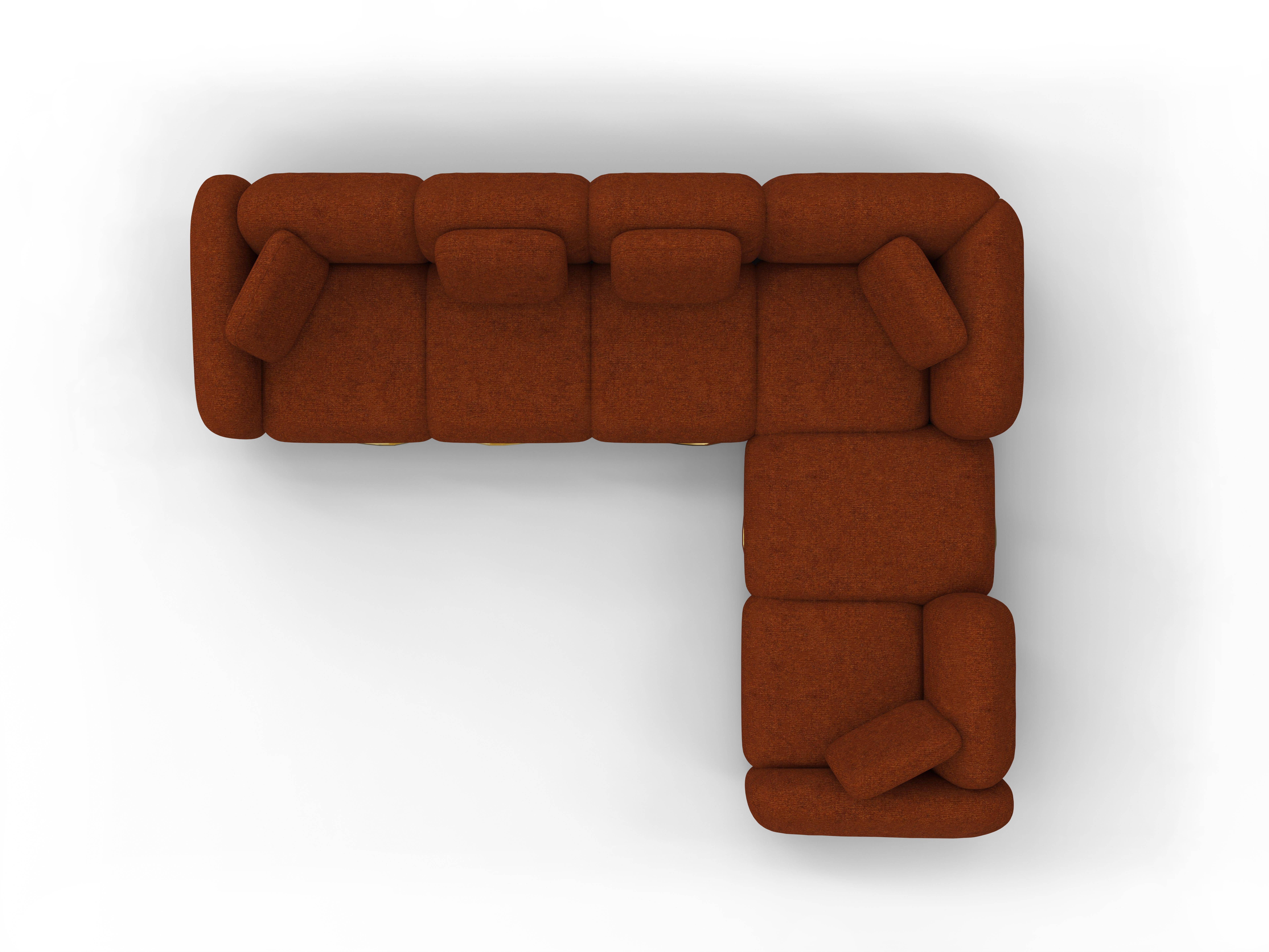 Sofá Modular Opus - Latón Pulido a Mano y Tapicería - Boca Do Lobo Metalistería en venta