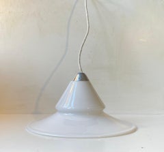 Opus Royal Copenhagen Minimalist White glass Ceiling Lamp by Torben Jørgensen