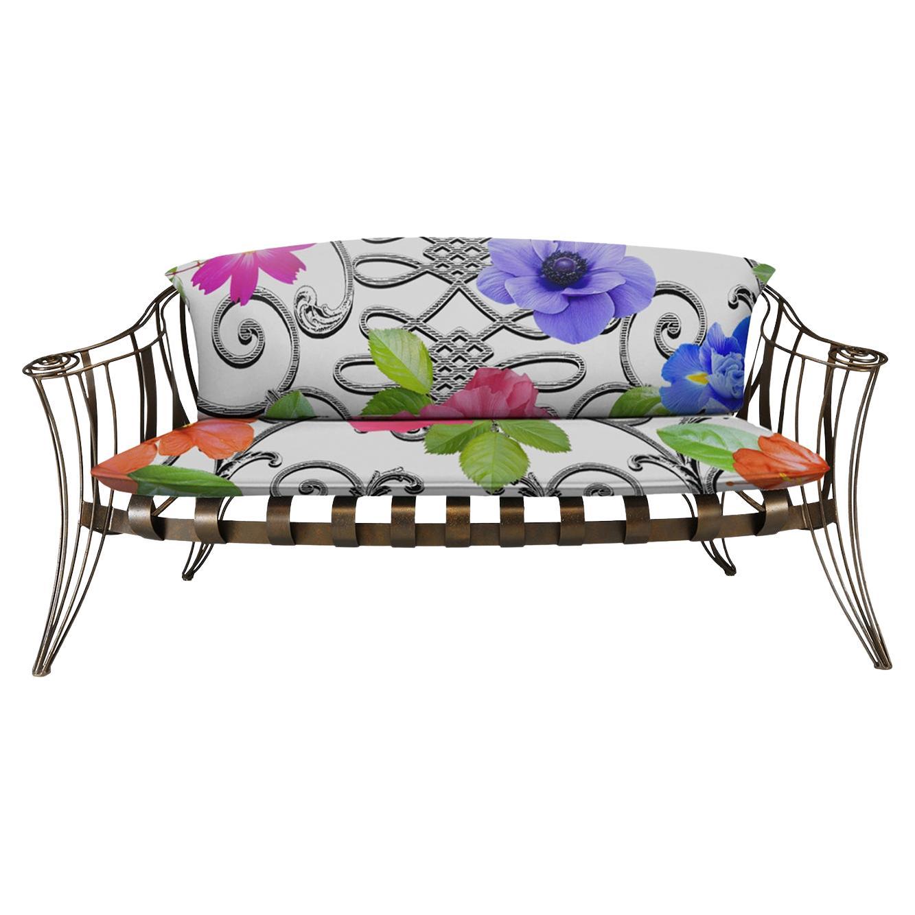 Opus White Flower Garden sofa by Carlo Rampazzi For Sale