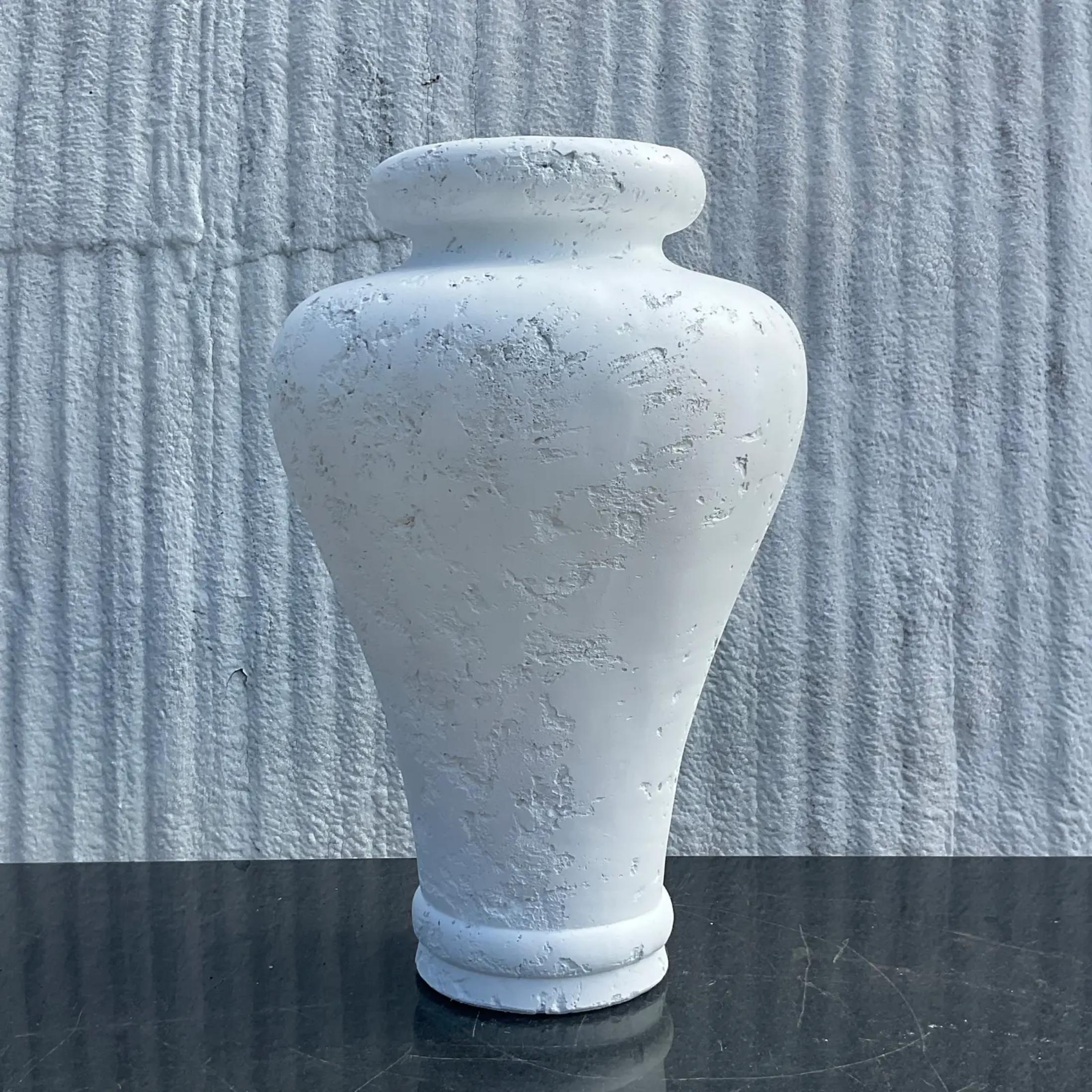 A fabulous vintage Coastal large urn. Chic faux coral in a heavy plaster composition. Great indoors or outside. You decide! Acquired from a Palm Beach estate