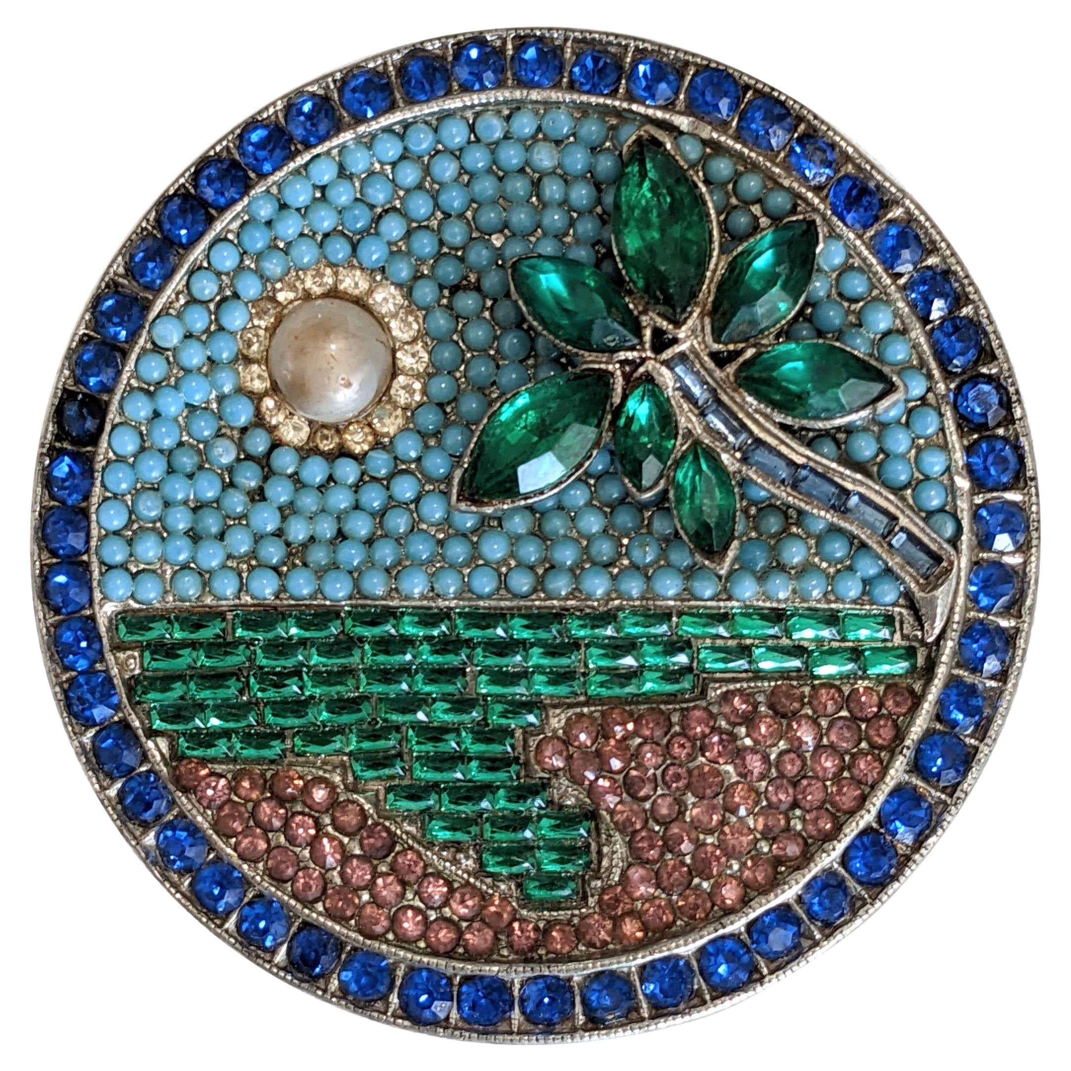 Ora Broche Art déco Moon over Miami en vente