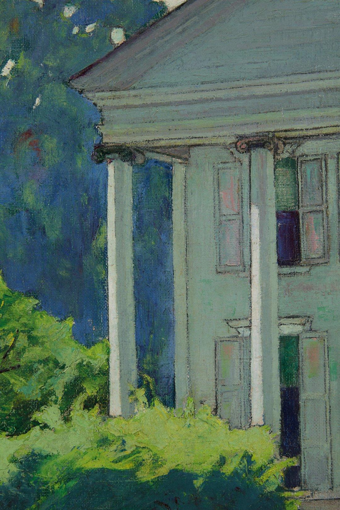 Ora Coltman (American, 1858-1940)
House in Hudson, OH
Oil on canvas
Signed lower left
22 x 26 inches
27.5 x 31.5 inches, framed

21 Aurora Street is locally known as the Isham-Beebe House because the Isham family built the home and the Beebe family