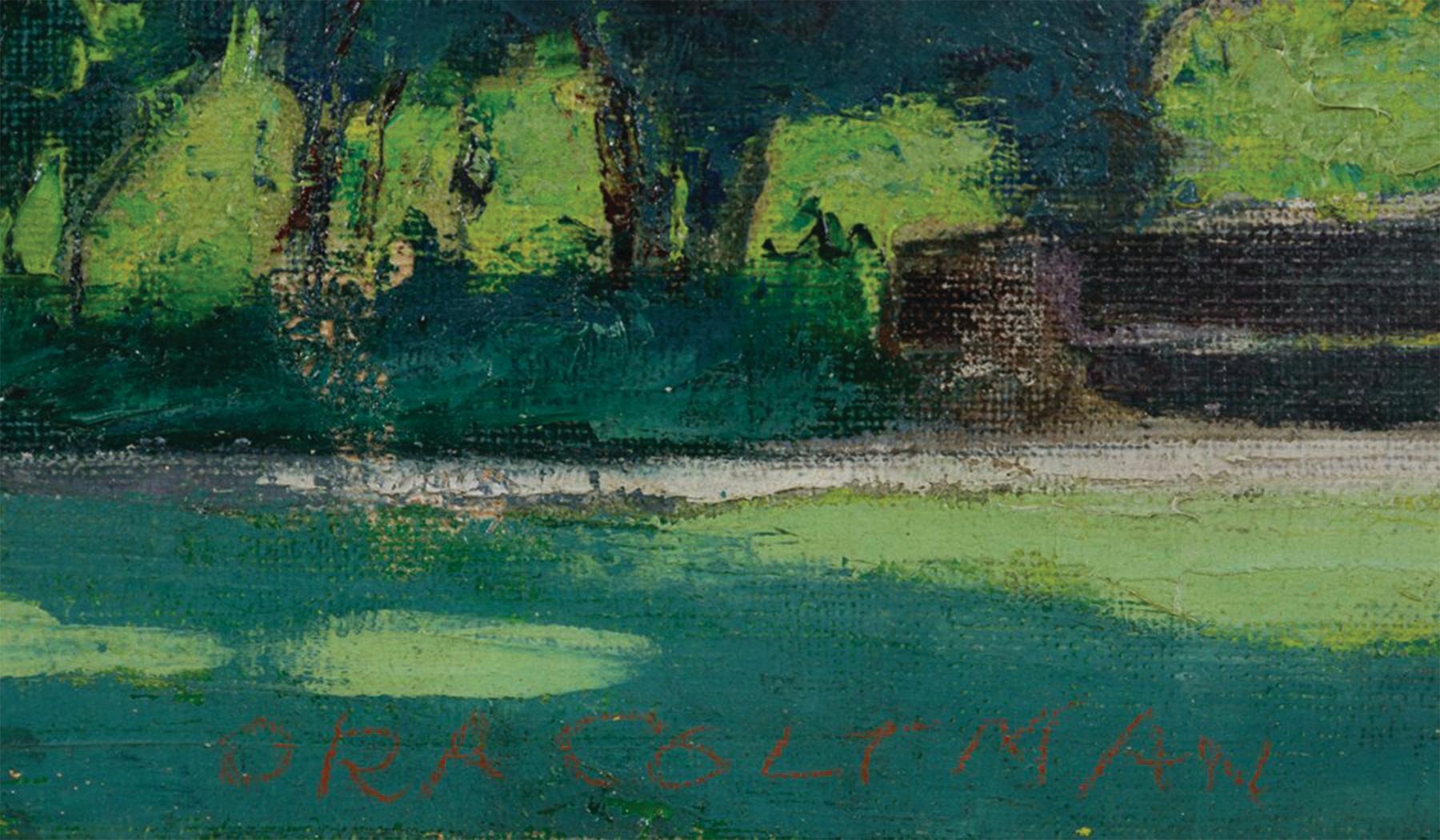 House in Hudson, Ohio, Late 19th Century Painting by Cleveland School Artist For Sale 3