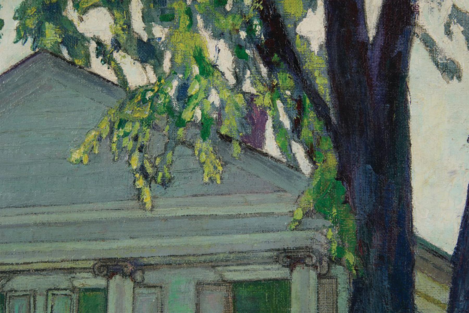 House in Hudson, Ohio, Late 19th Century Painting by Cleveland School Artist For Sale 4