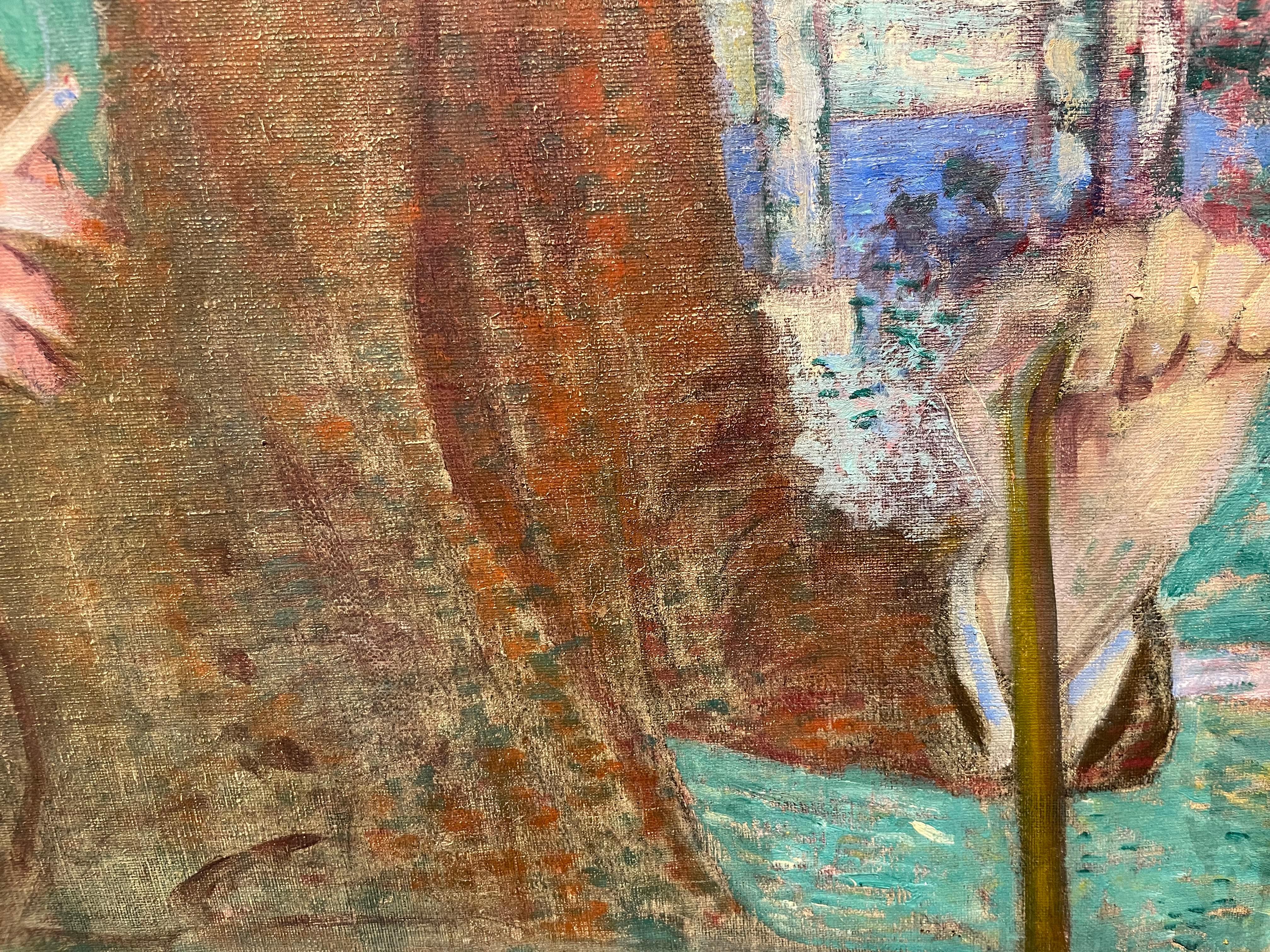 Retrato de De Forest Mellon, principios del siglo XX c/ Paisaje, Escuela de Cleveland en venta 9