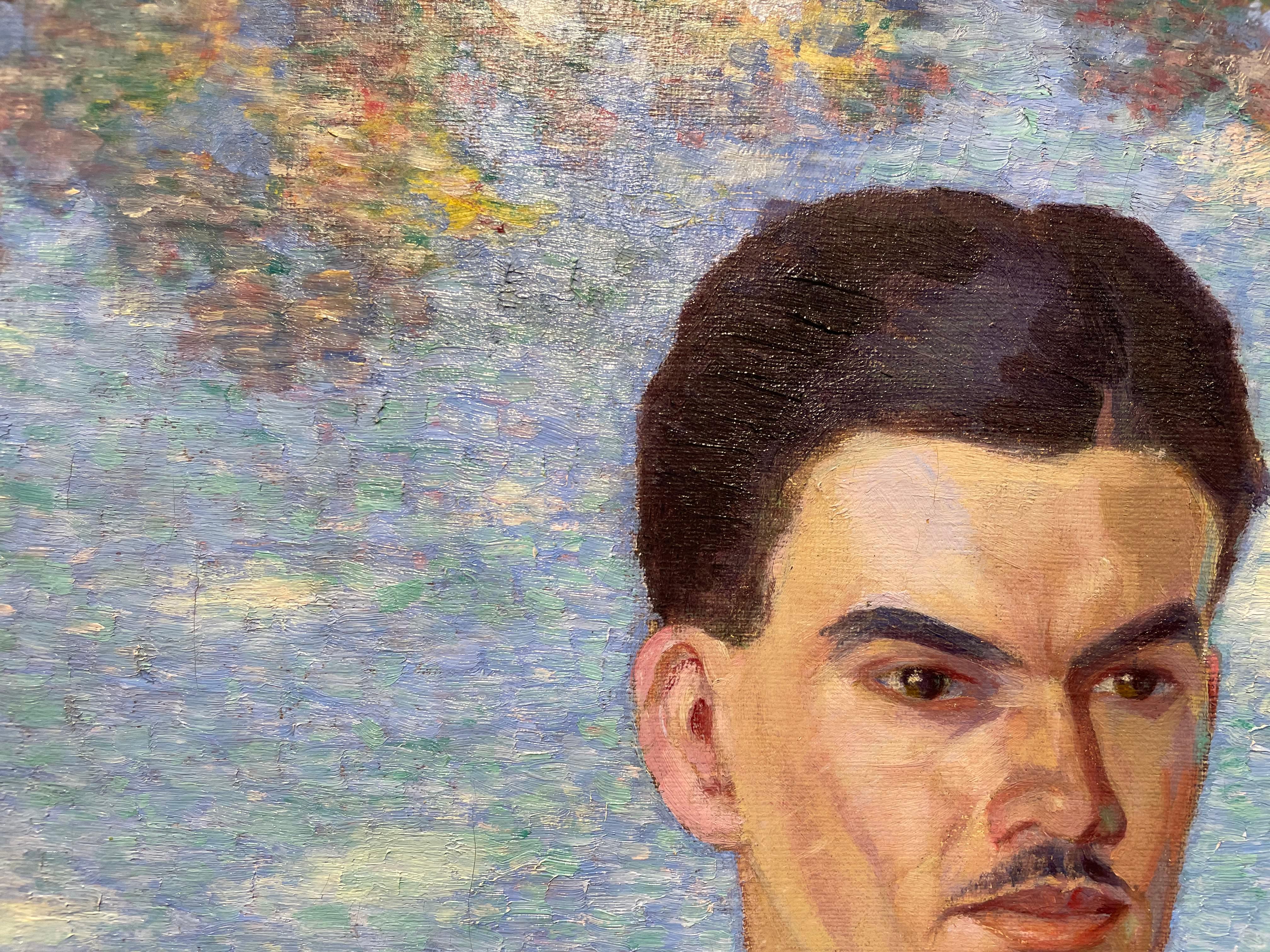 Retrato de De Forest Mellon, principios del siglo XX c/ Paisaje, Escuela de Cleveland en venta 12