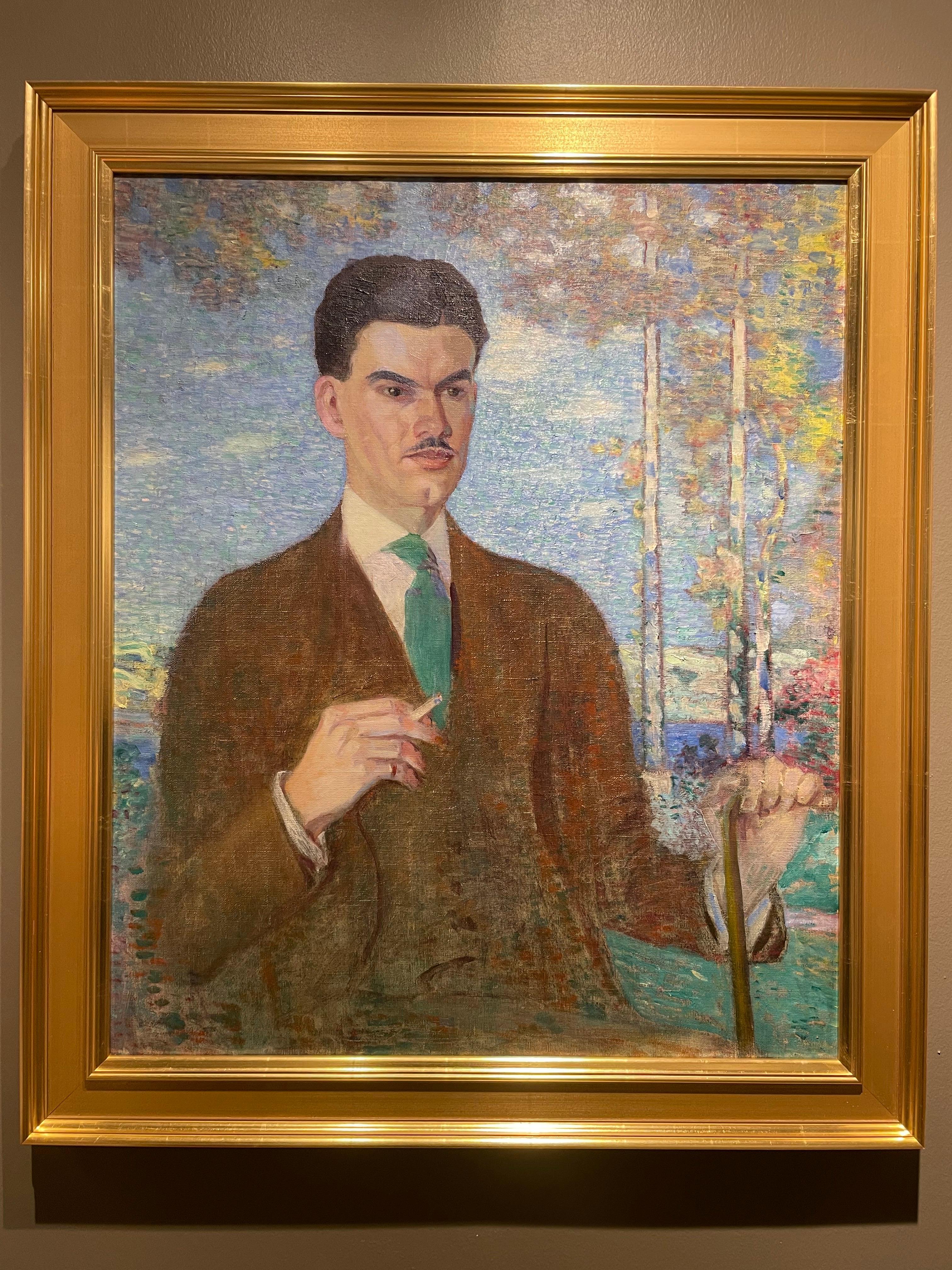 Retrato de De Forest Mellon, principios del siglo XX c/ Paisaje, Escuela de Cleveland en venta 2