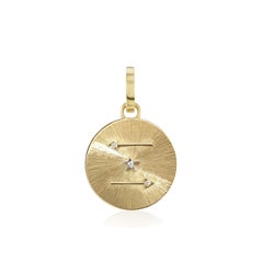 "ORA" Gold Silk Talisman Pendant YG 18kt, Openable Clasps and White Diamonds