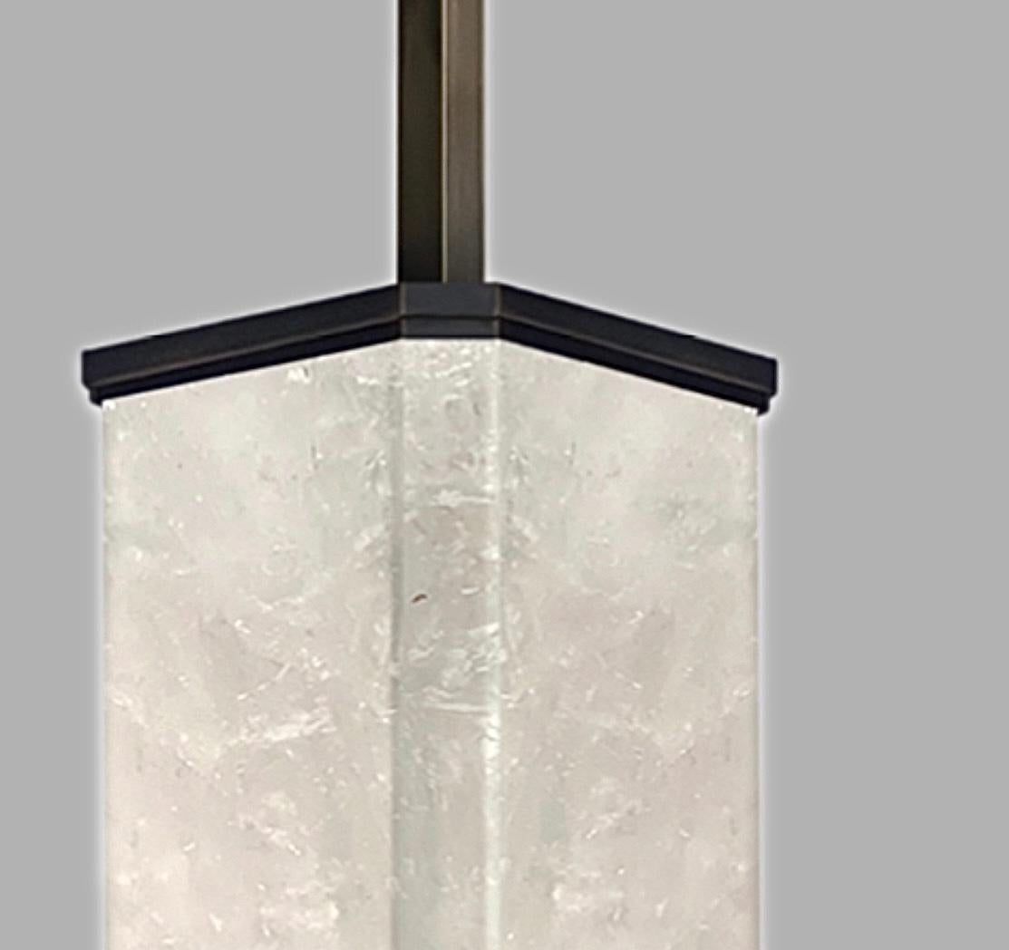 ORA Rock Crystal Pendant light By Phoenix  In New Condition For Sale In New York, NY