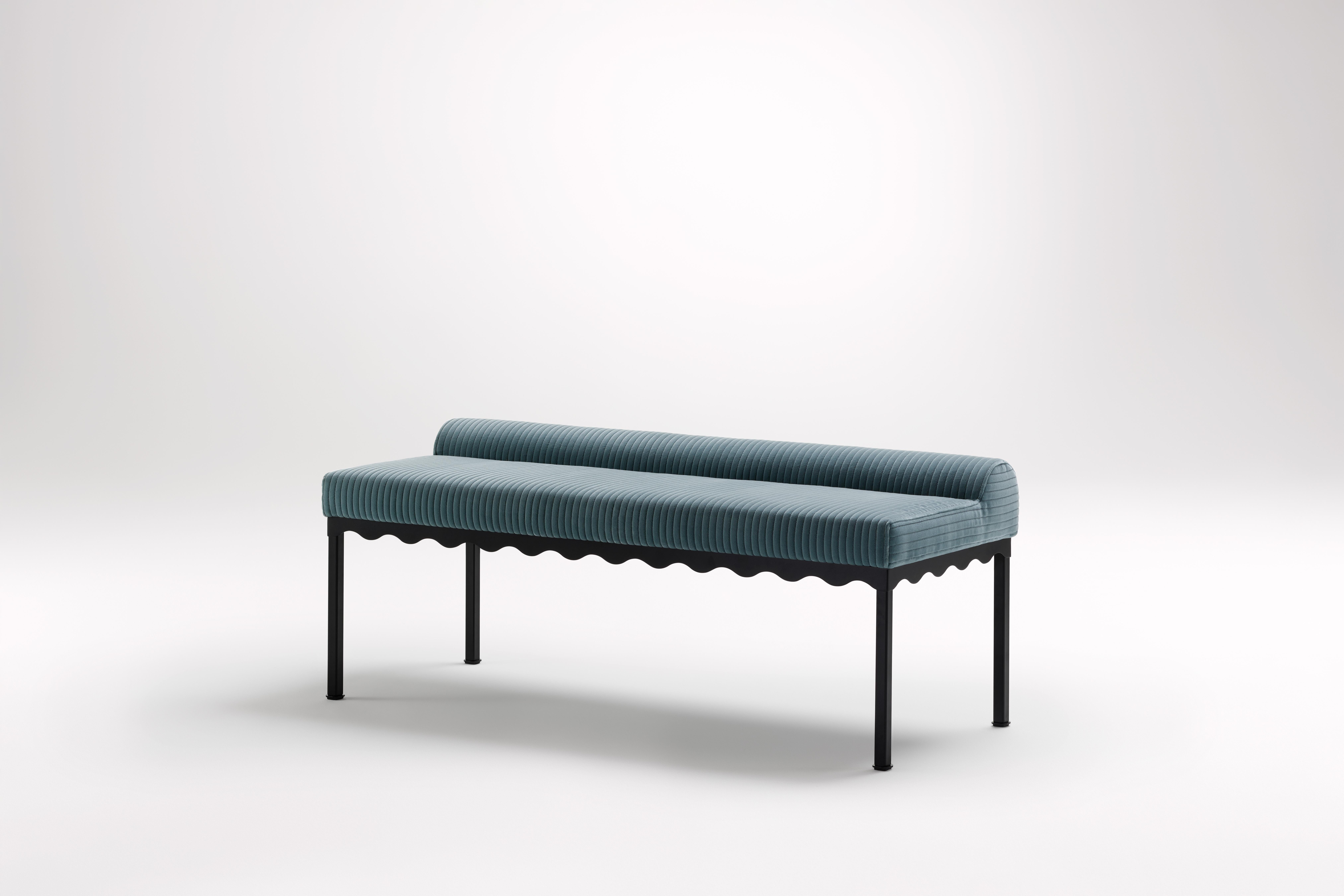 Oracle Bellini 1340 Bench by Coco Flip
Dimensions: D 134 x W 54 x H 52.5 cm
Materials: Timber / Upholstered tops, Powder-coated steel frame. 
Weight: 20 kg
Frame Finishes: Textura Black.

Coco Flip is a Melbourne based furniture and lighting design