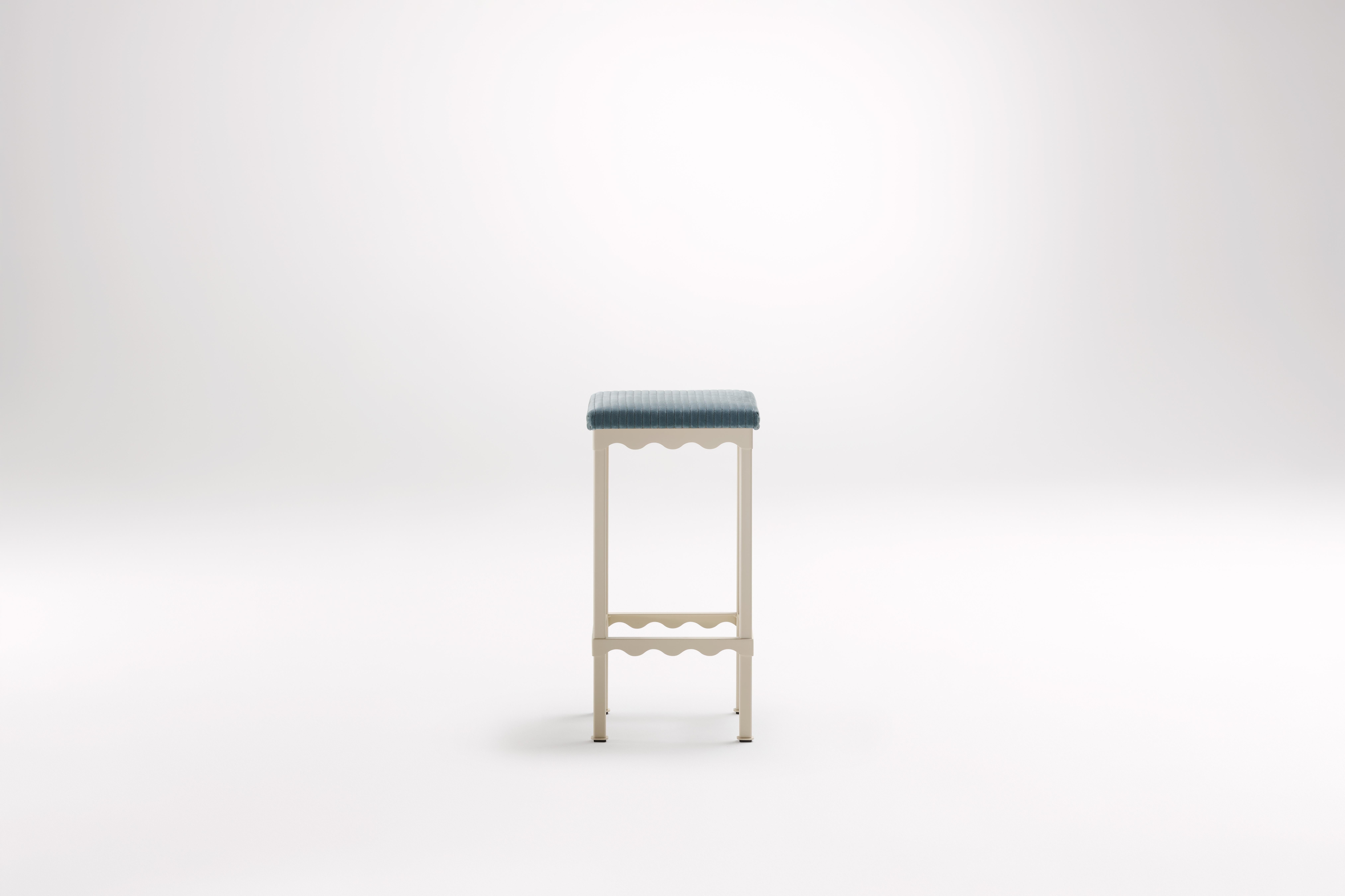 Oracle Bellini High Stool by Coco Flip
Dimensions: D 34 x W 34 x H 65/75 cm
Materials: Timber / Stone tops, Powder-coated steel frame. 
Weight: 8kg
Frame Finishes: Textura Paperbark.

Coco Flip is a Melbourne based furniture and lighting design