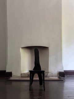 Contemporary High Lacquered Black Organic Ash Wood Chair by kar