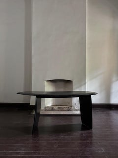 Contemporary Matte Finish Black Organic Ash Wood Desk by kar