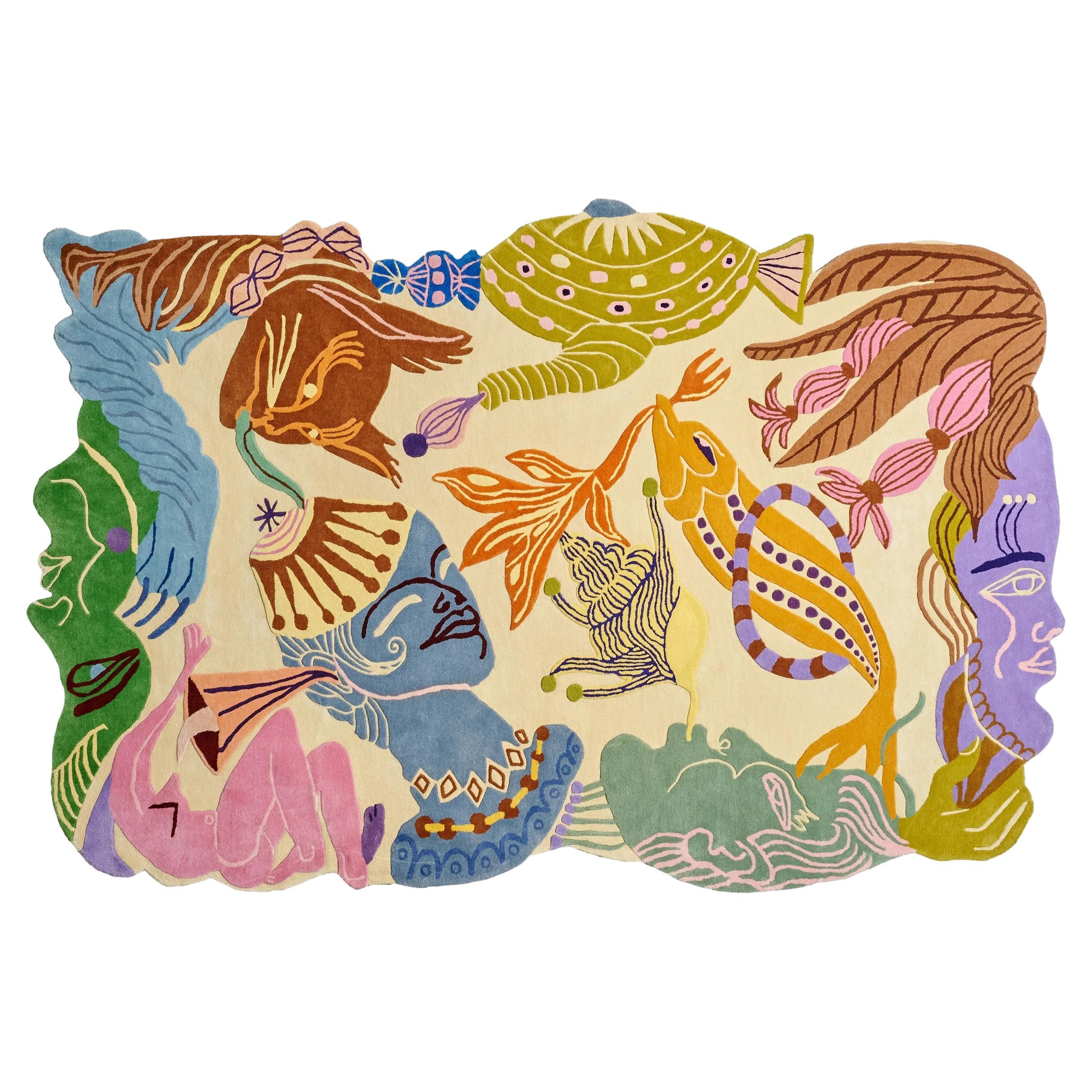 Oracle Garden Bunte Neuseeland Wolle Einzigartige Tapisserie Teppich von Miranda Makaroff