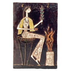 Vintage Oracle of Delphi Ceramic Wall Art