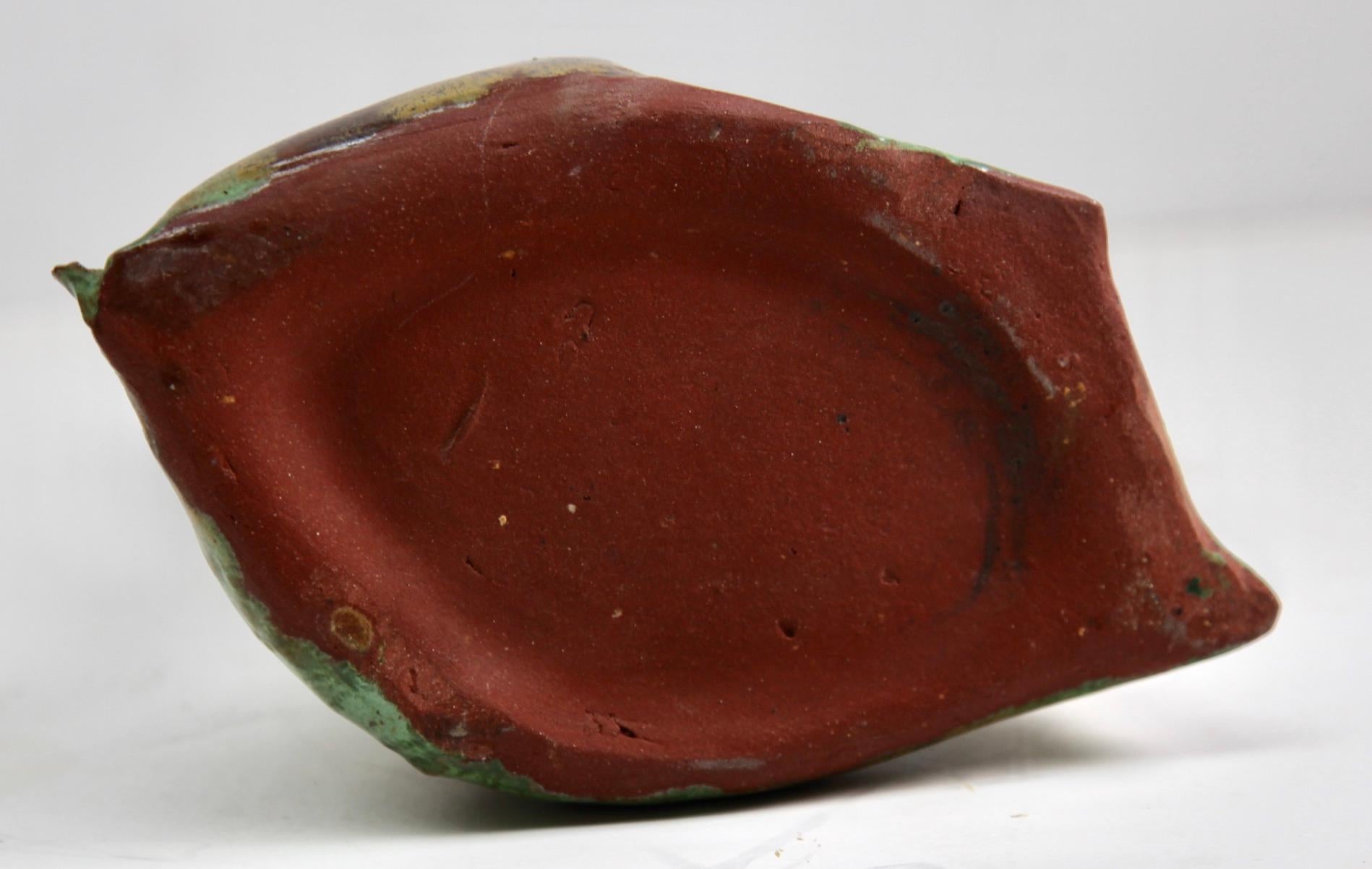 Oraganis-Keramikvase mit schöner Glasur in Braun- und Grüntönen, um 1930 im Zustand „Gut“ im Angebot in Verviers, BE