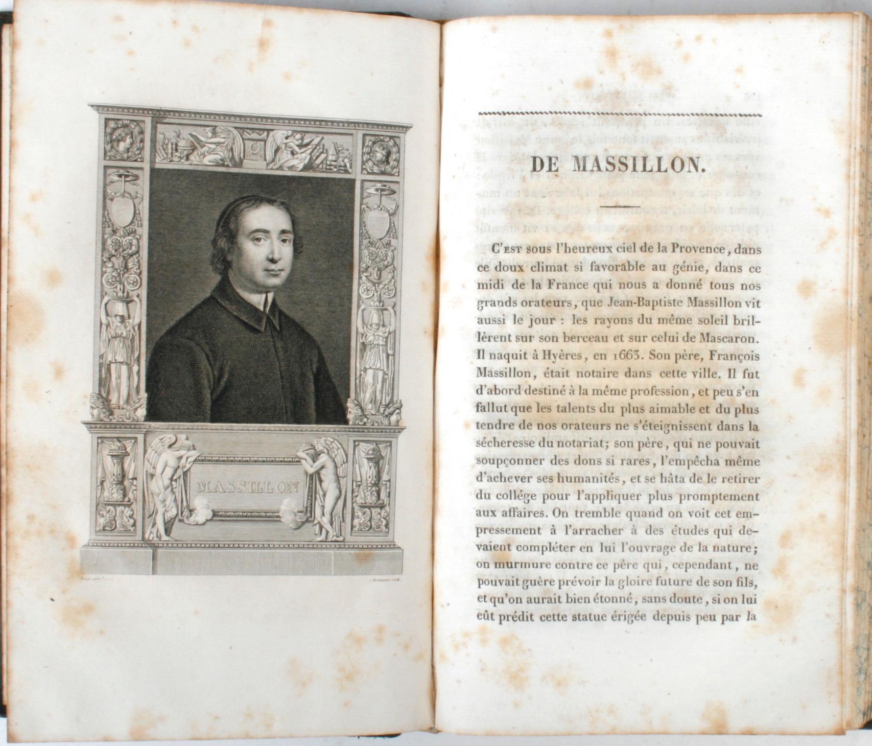 Oraisons Funèbres de Mascaron, Bourdaloue, Massillon, et Autres Orateurs, 1837 In Good Condition In valatie, NY