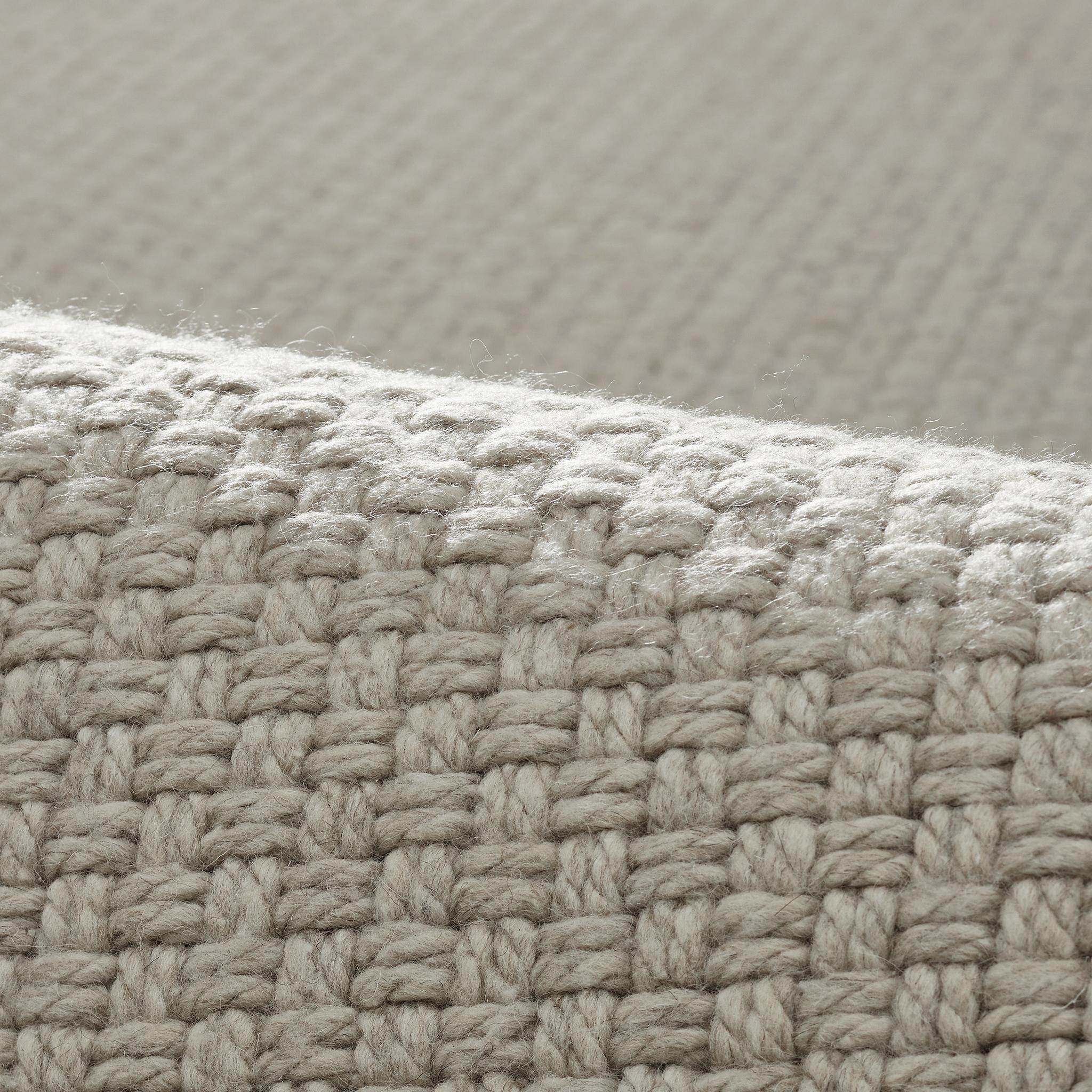 Orana 8x10ft alfombra tejida a mano de lujo de lana gris con diseño de tejido de cesta limpio en Nuevo estado para la venta en New York, NY