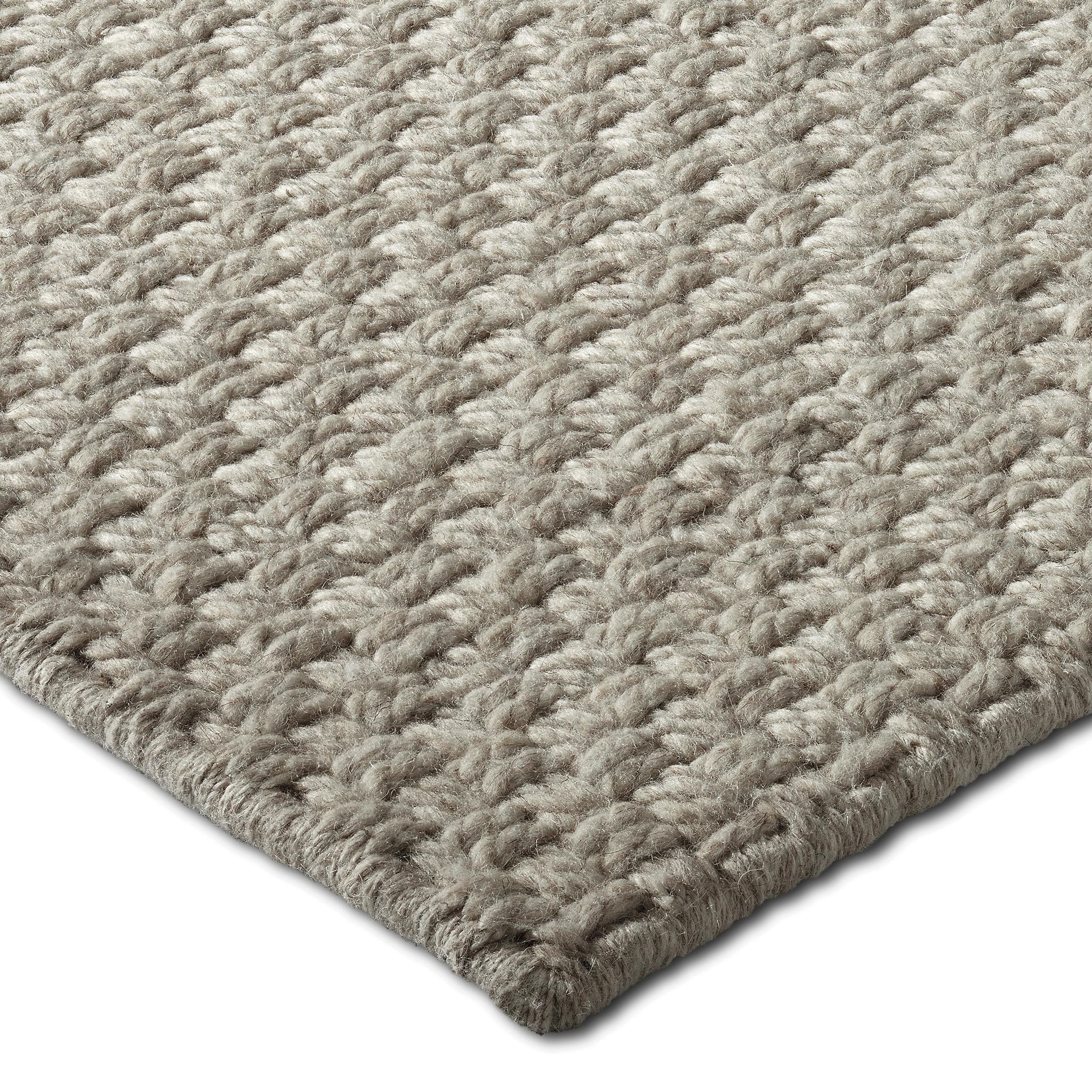 Orana 8x10ft alfombra tejida a mano de lujo de lana gris con diseño de tejido de cesta limpio Siglo XXI y contemporáneo en venta