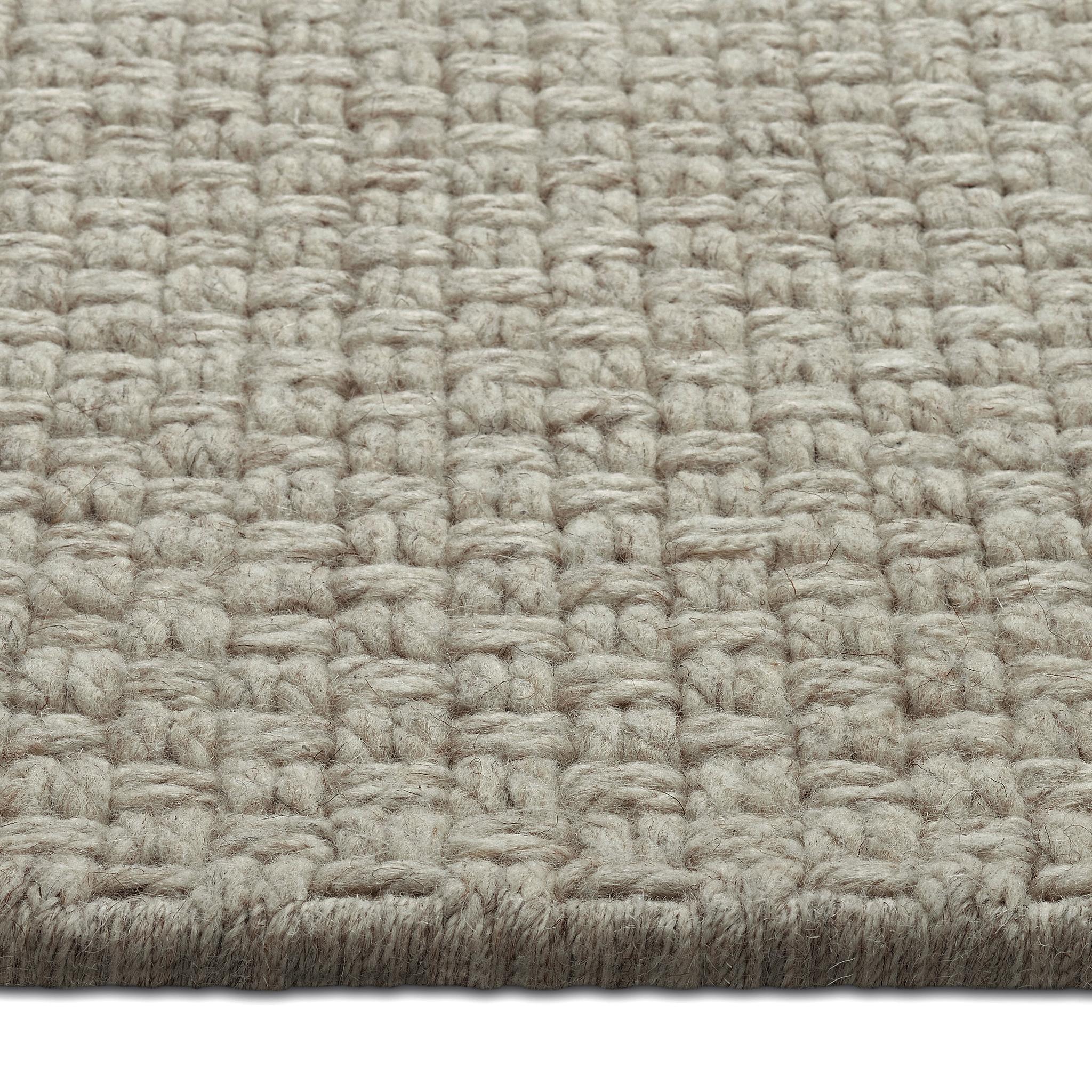 Orana 8x10ft alfombra tejida a mano de lujo de lana gris con diseño de tejido de cesta limpio Lana en venta