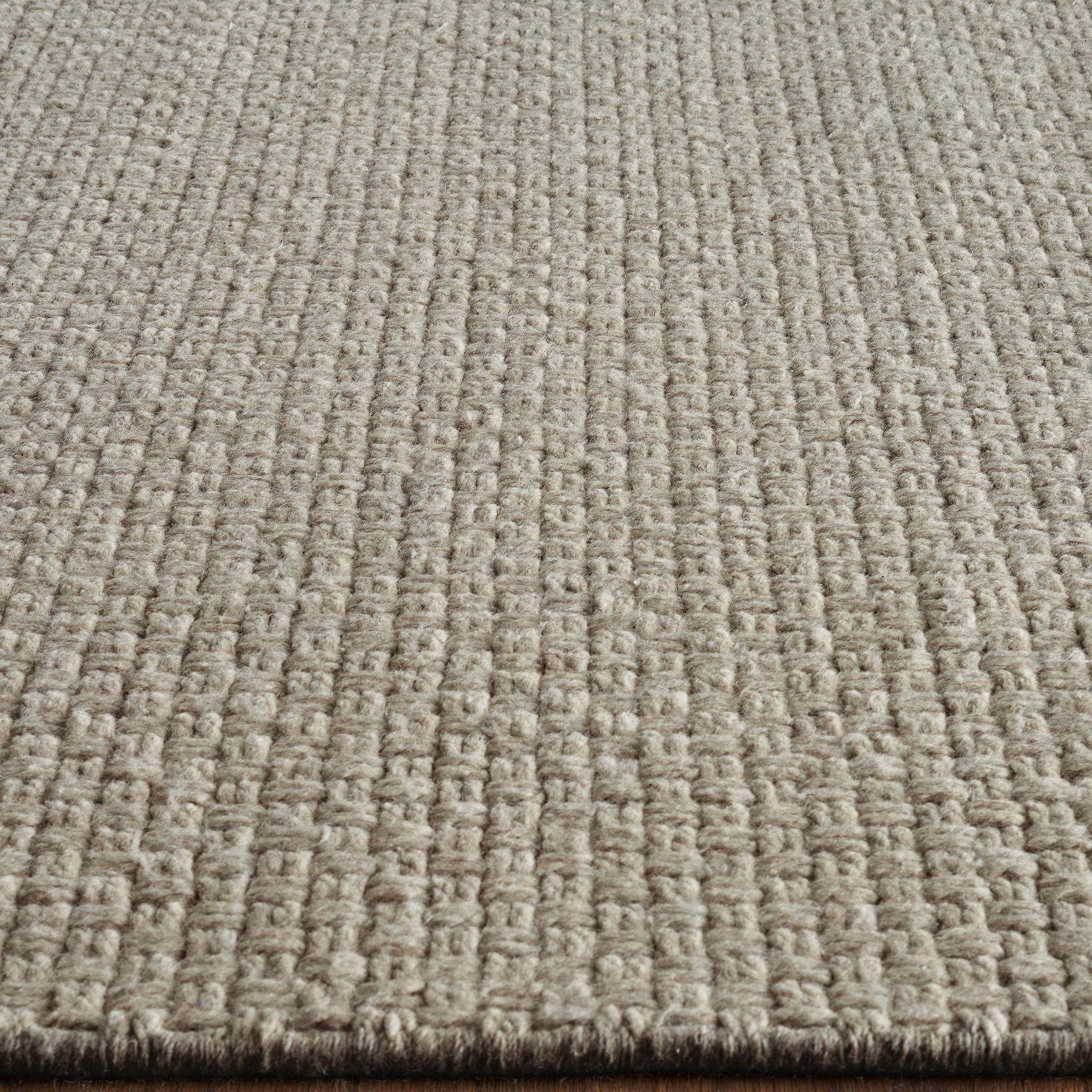 Orana 8x10ft alfombra tejida a mano de lujo de lana gris con diseño de tejido de cesta limpio en venta 1
