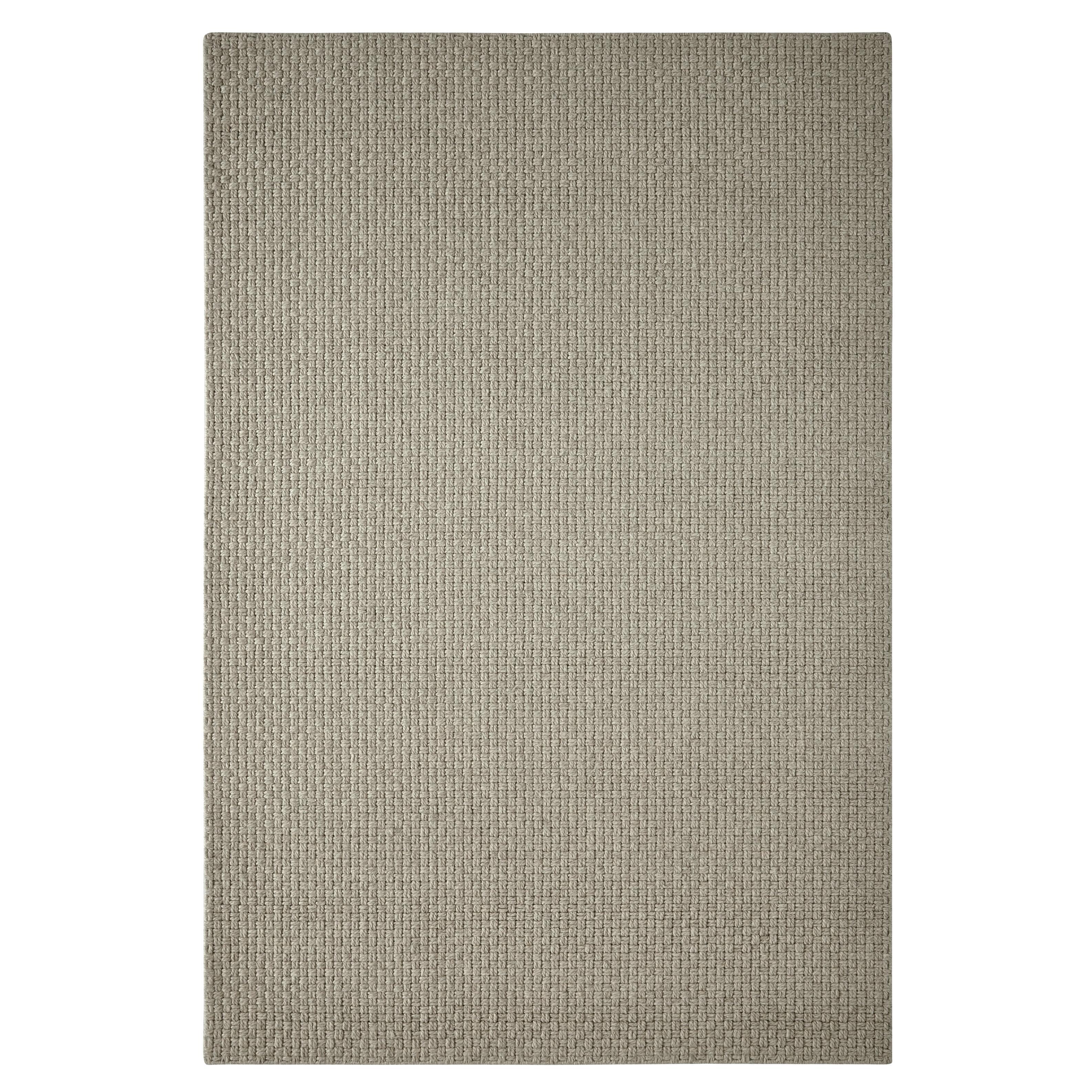 Orana 8x10ft alfombra tejida a mano de lujo de lana gris con diseño de tejido de cesta limpio en venta