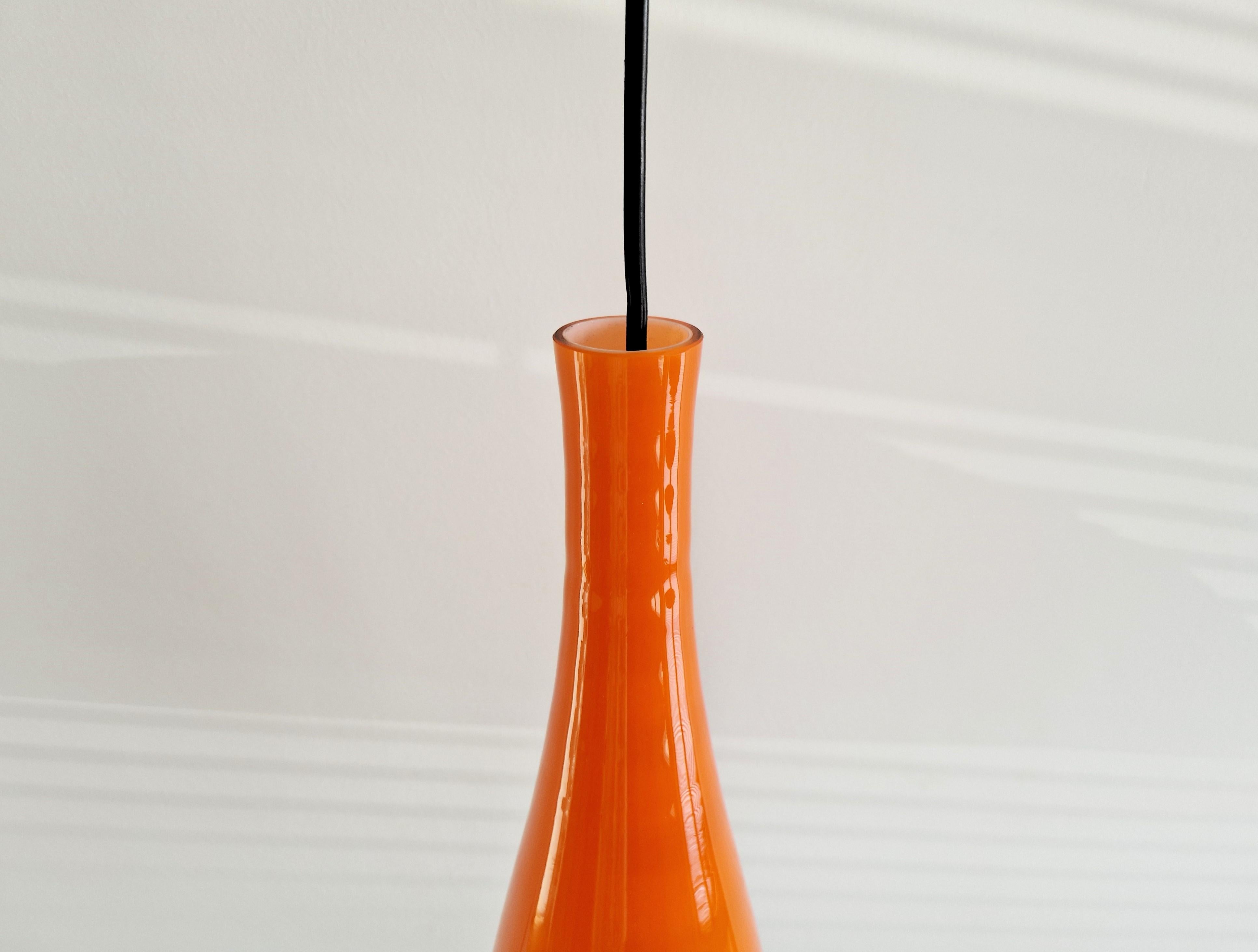 Mid-Century Modern Orang glass 'Bang' pendant lamp by Jacob E. Bang for Fog & Mørup For Sale