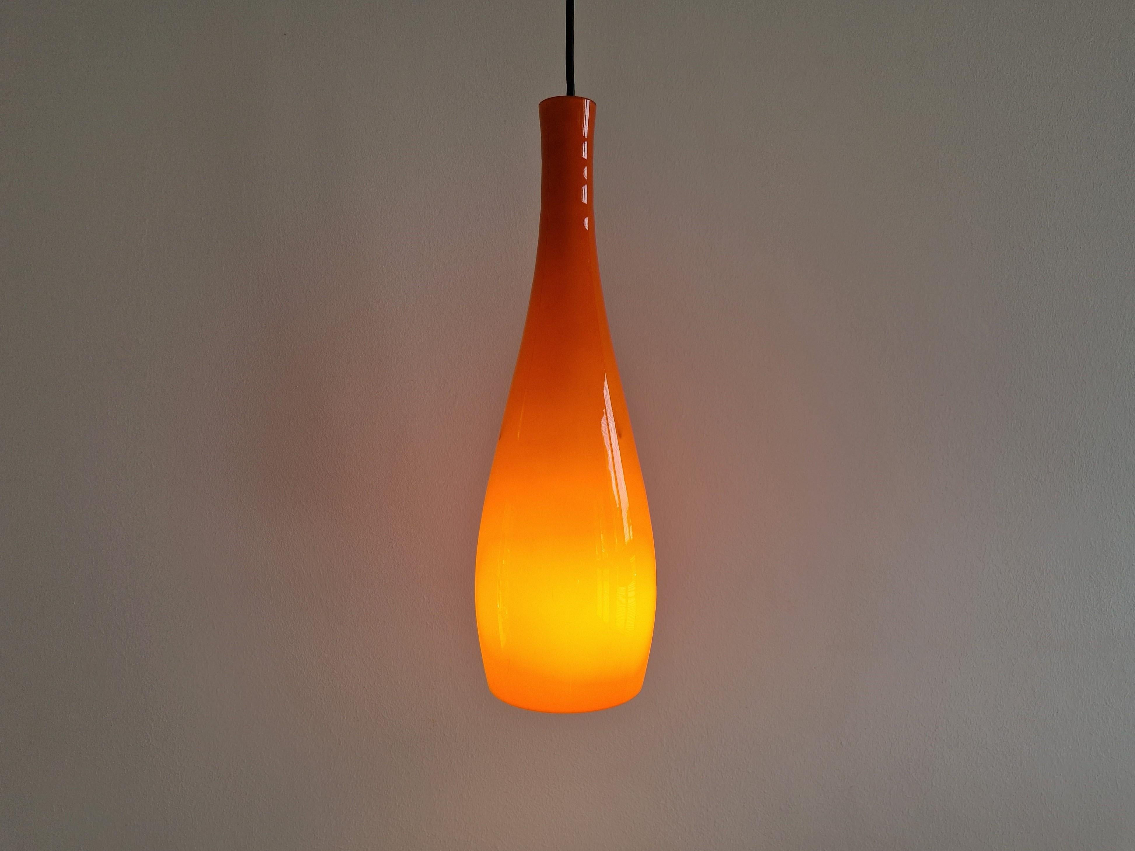 Mid-20th Century Orang glass 'Bang' pendant lamp by Jacob E. Bang for Fog & Mørup For Sale