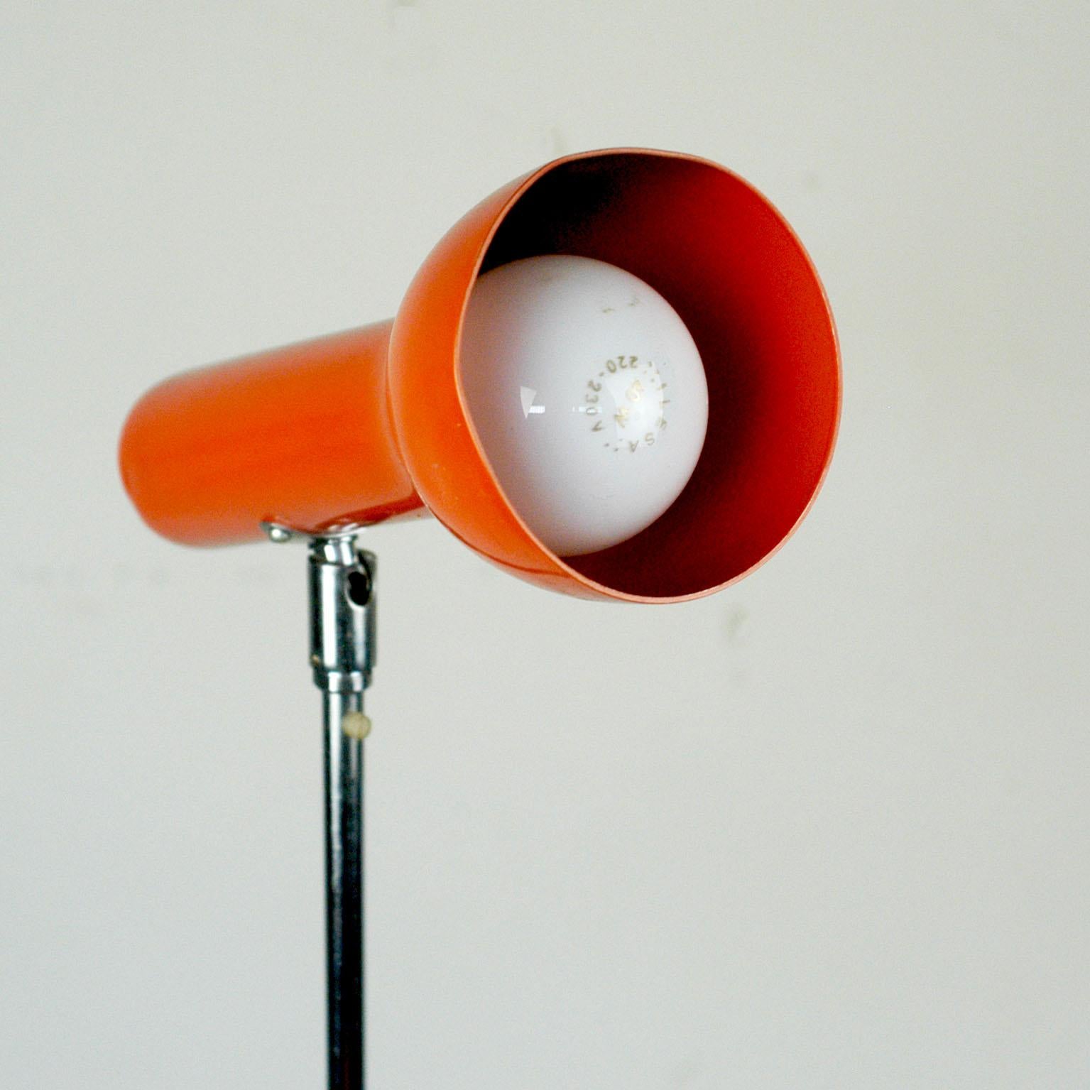 Orange 1960s Chrome Spot Stehleuchte von LAD Team für Swiss Lamps International (Lackiert)