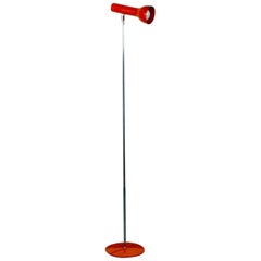 Orange 1960s Chrome Spot Floor Lamp by LAD Team for Swiss Lamps International