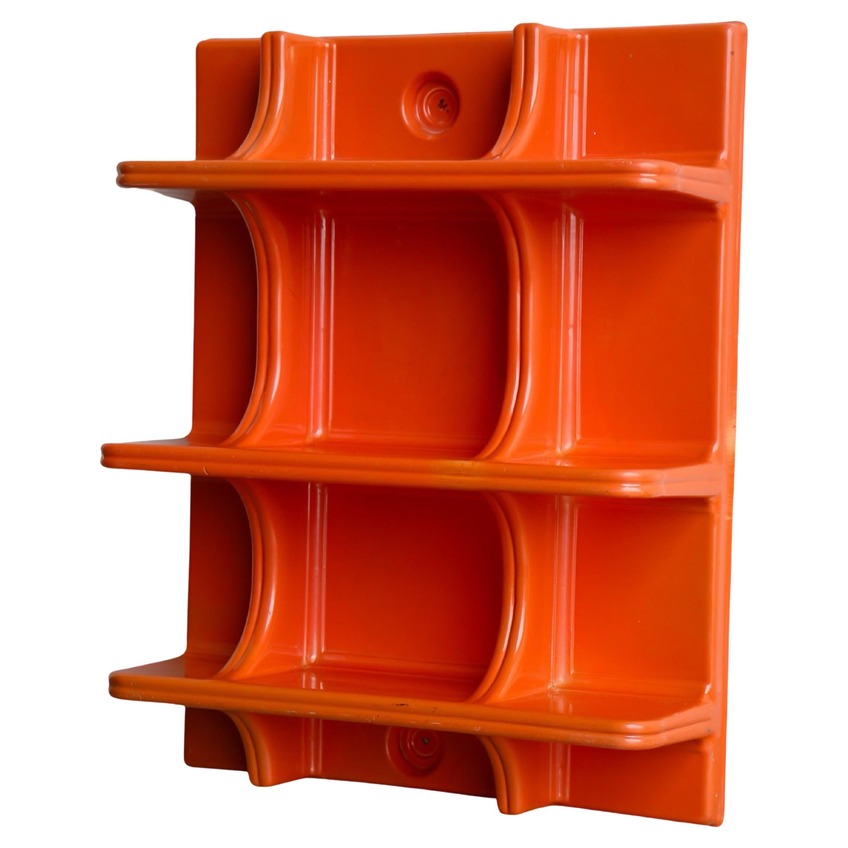 Organizador de pared de plástico abs naranja  1970s