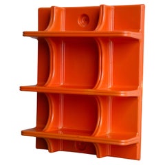 Organizador de pared de plástico abs naranja  1970s