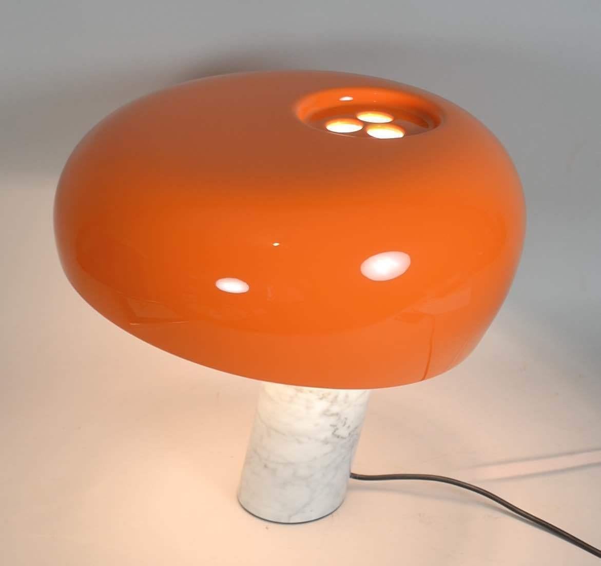 Enameled Orange Achille & Pier Giacomo Castiglioni Snoopy Table Lamp