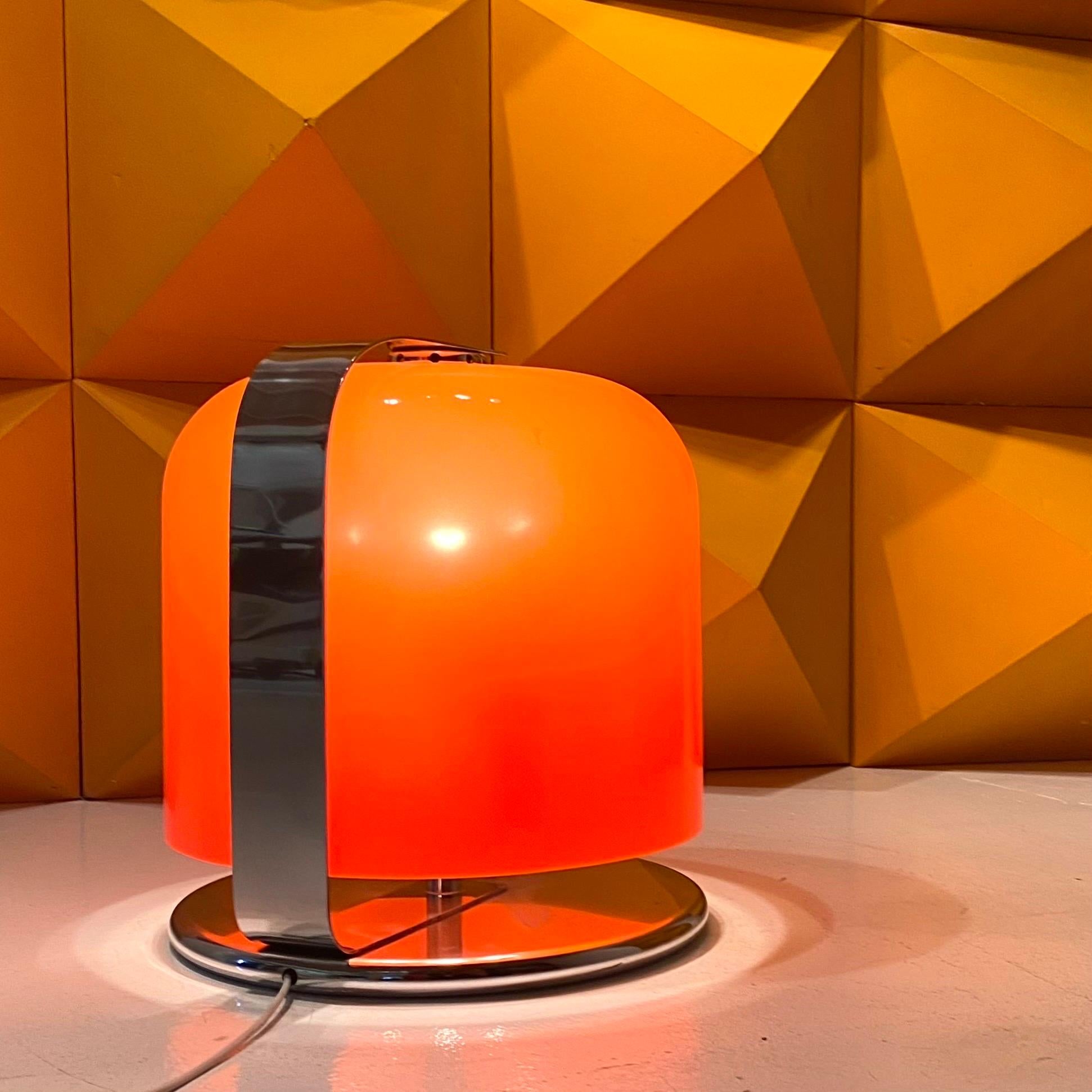 Orange Alvise table lamp by Luigi Massoni for Guzzini, Italy 1969. 1