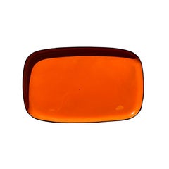 Vintage Orange and Black Lacquerware Serving Tray by Davar