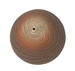 Jarrón de barro en espiral con textura naranja y azul, EE.UU., Contemporáneo