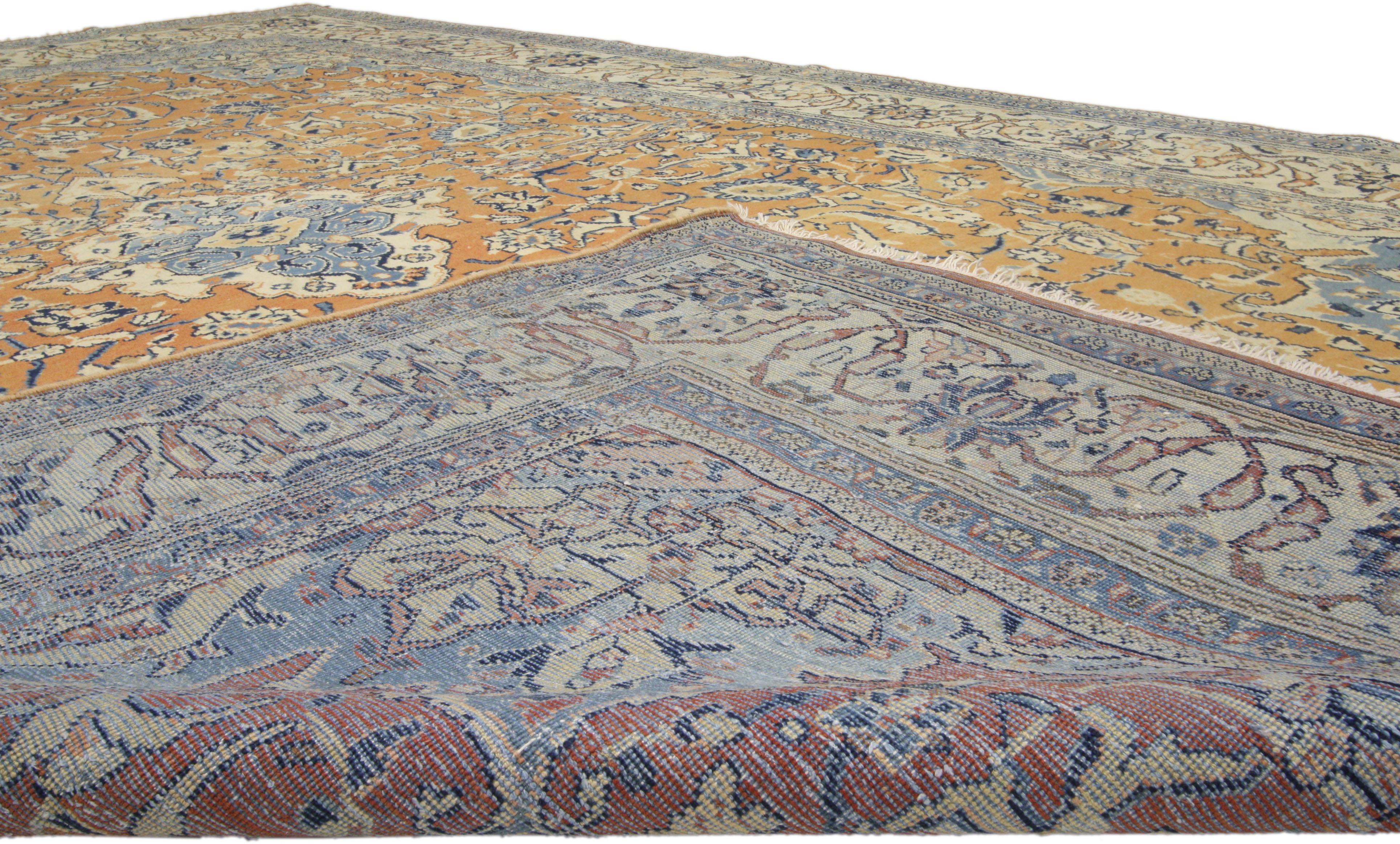 orange and blue persian rug