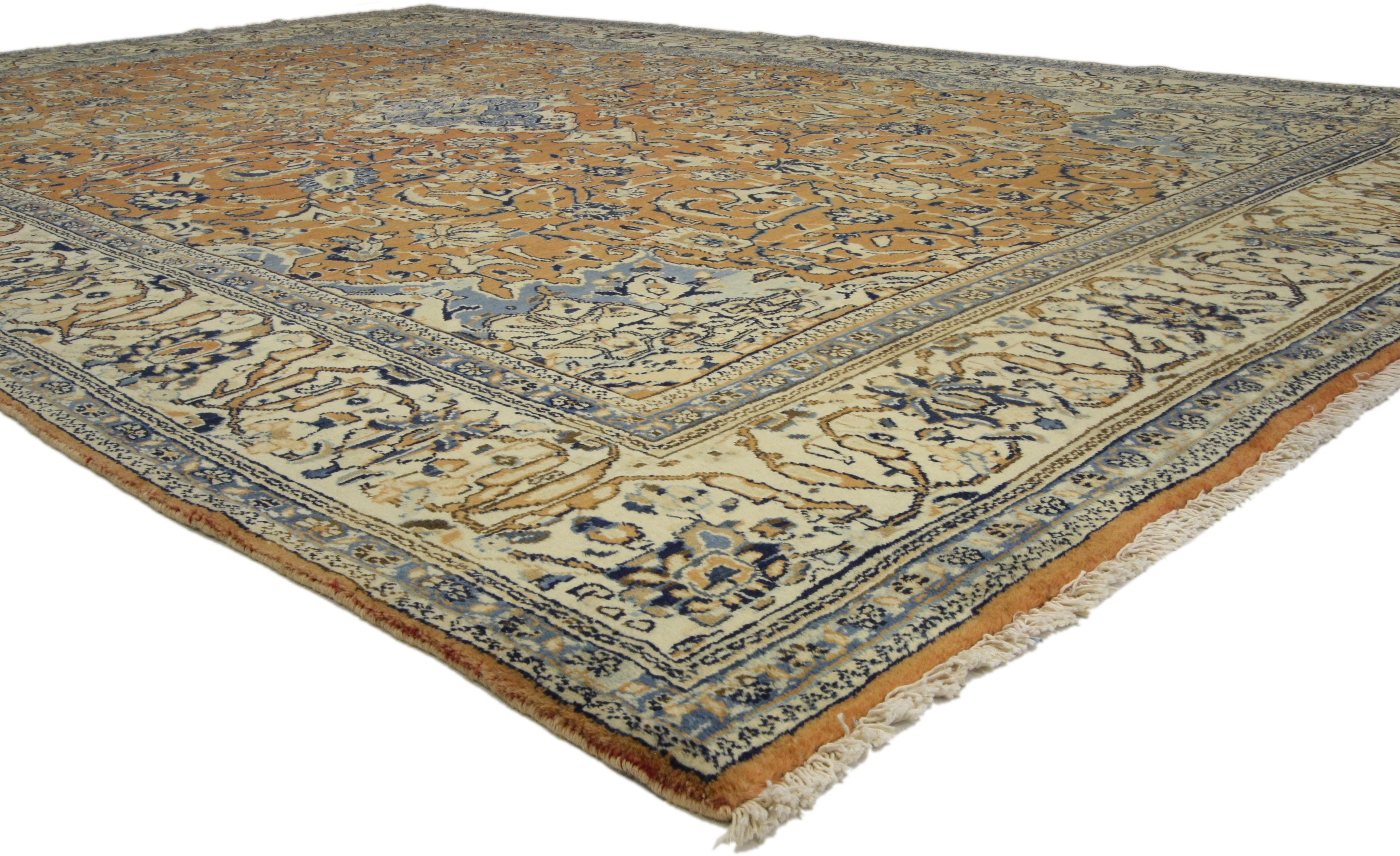 orange and blue persian rug