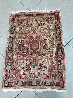 Orange and Brown Old Persian Accent Rug